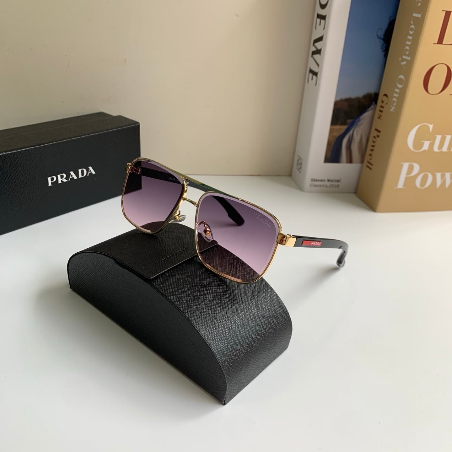 Prada Metal Square Silver Lens Sunglasses for Men & Women - 998099 - detail image 5