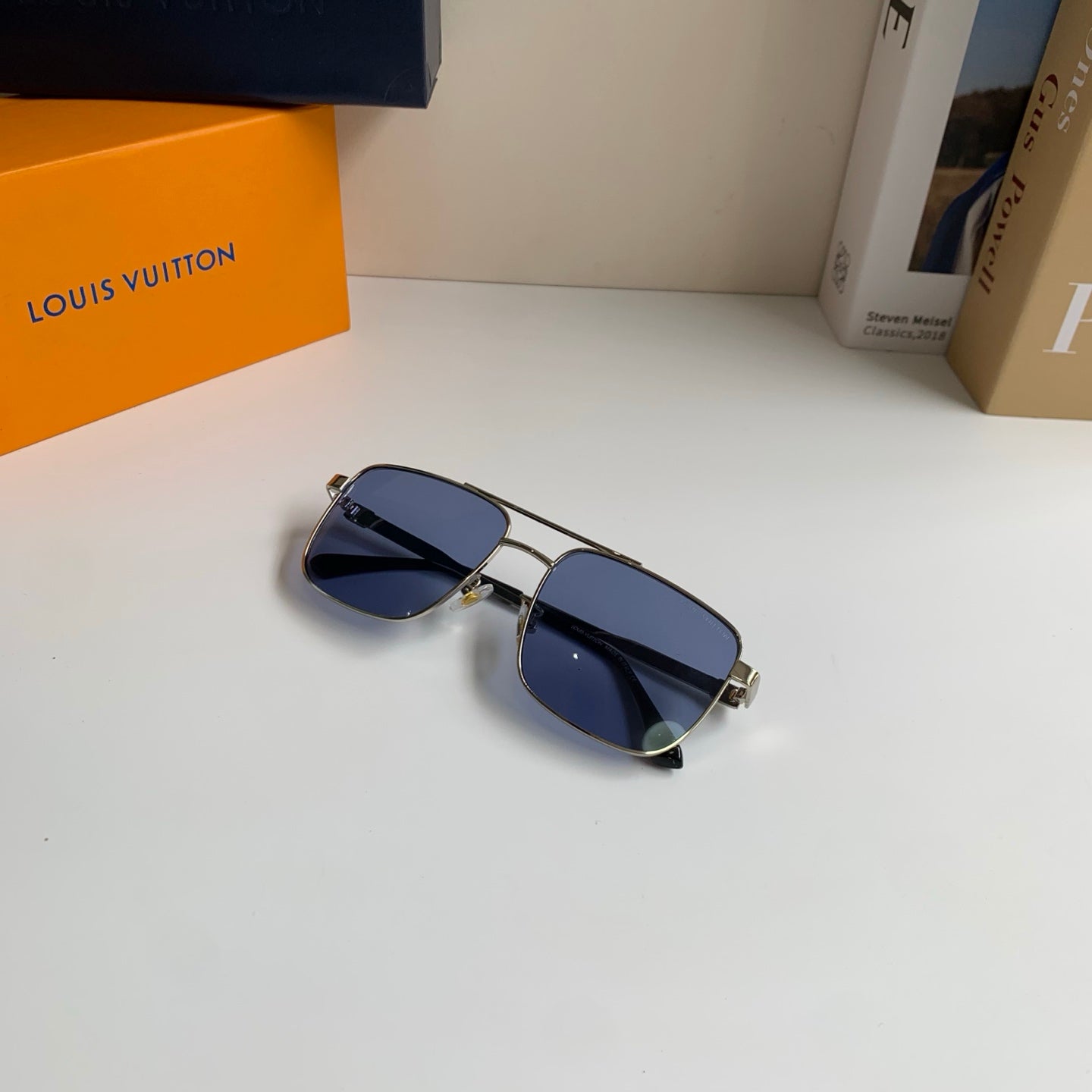Louis Vuitton Metal Square Blue Lens Sunglasses for Men & Women - 398238 - detail image 5