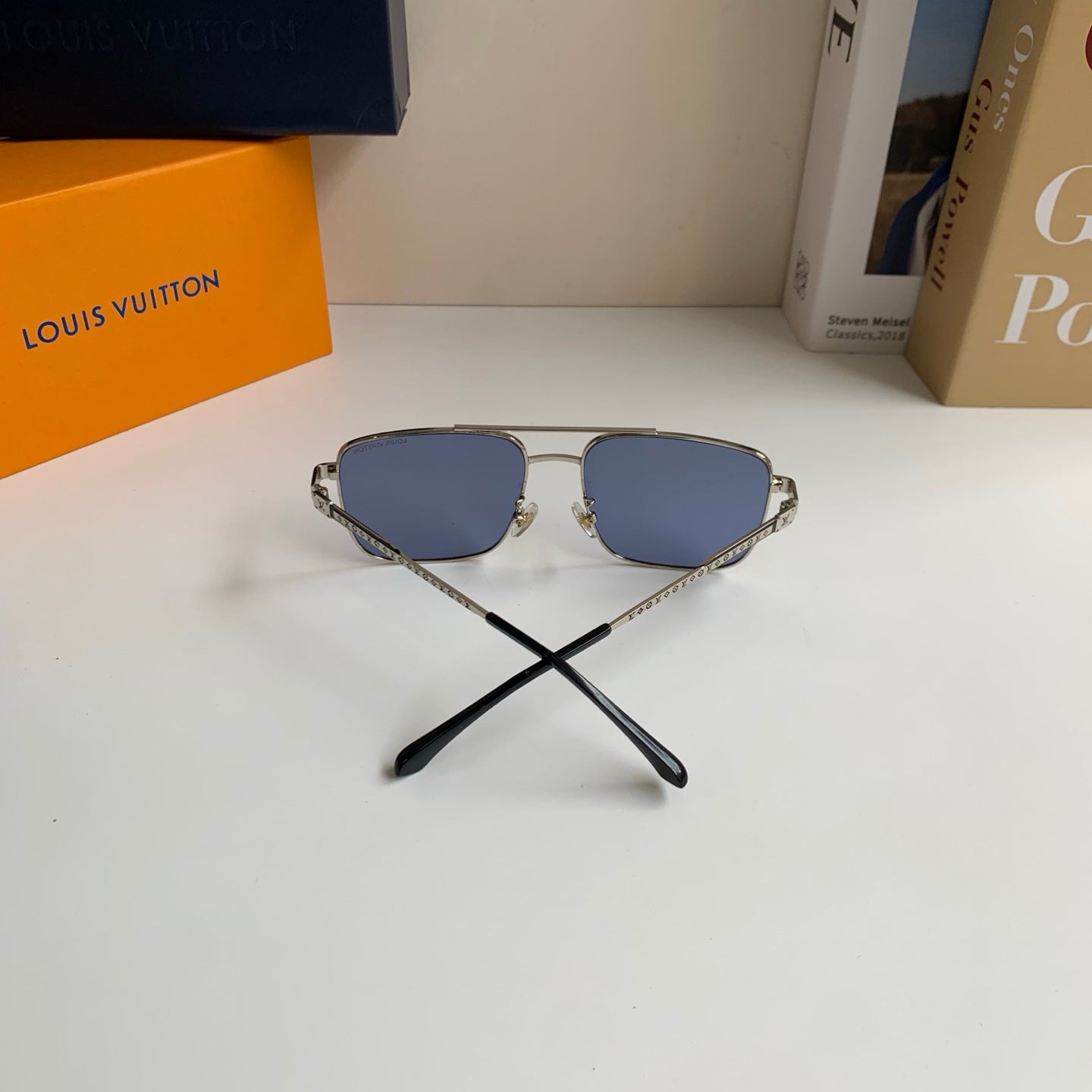 Louis Vuitton Metal Square Blue Lens Sunglasses for Men & Women - 398238 - detail image 8