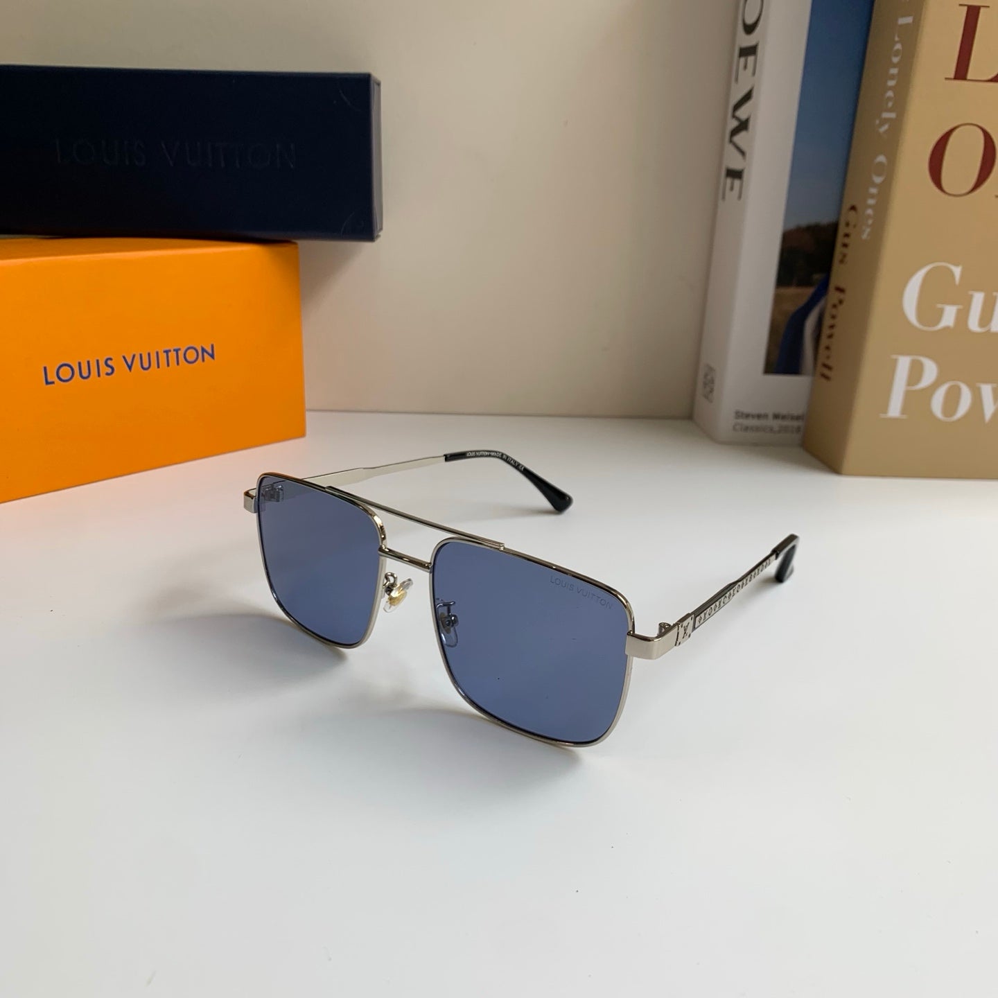 Louis Vuitton Metal Square Blue Lens Sunglasses for Men & Women - 398238 - detail image 2