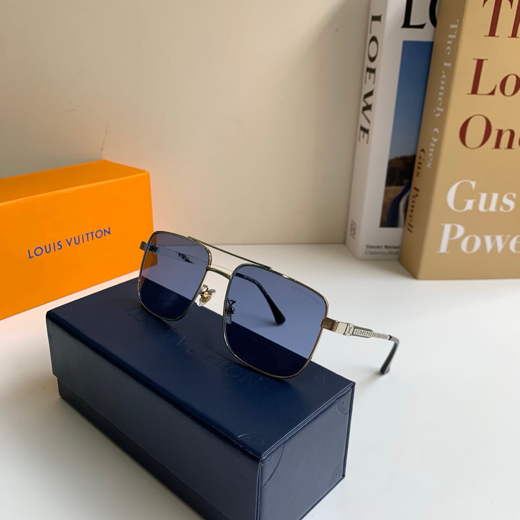 Louis Vuitton Metal Square Blue Lens Sunglasses for Men & Women - 398238 - detail image 4