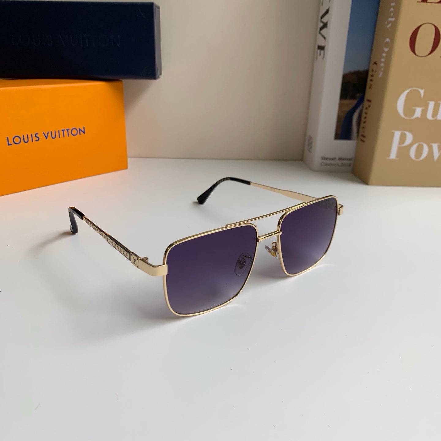 Louis Vuitton Metal Square Silver Lens Sunglasses for Men & Women - 398239