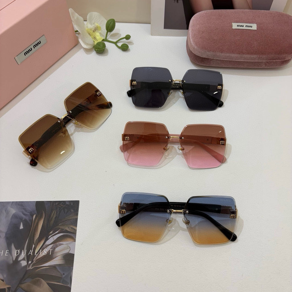 Miu Miu Square Black Lens Sunglasses for Men & Women - 416150 - detail image 2