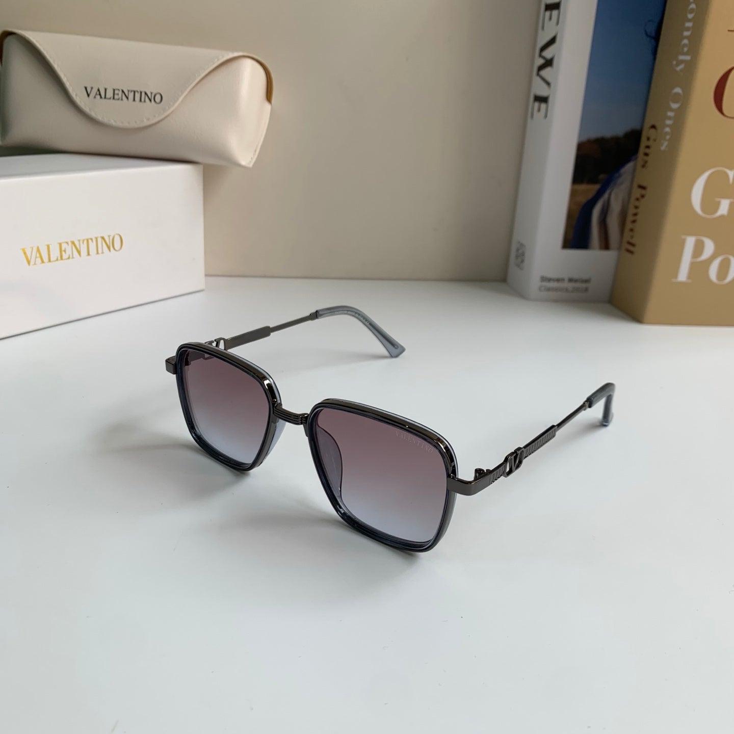 Valentino Metal Fashion Silver Lens Sunglasses for Men & Women - 416401 - detail image 2