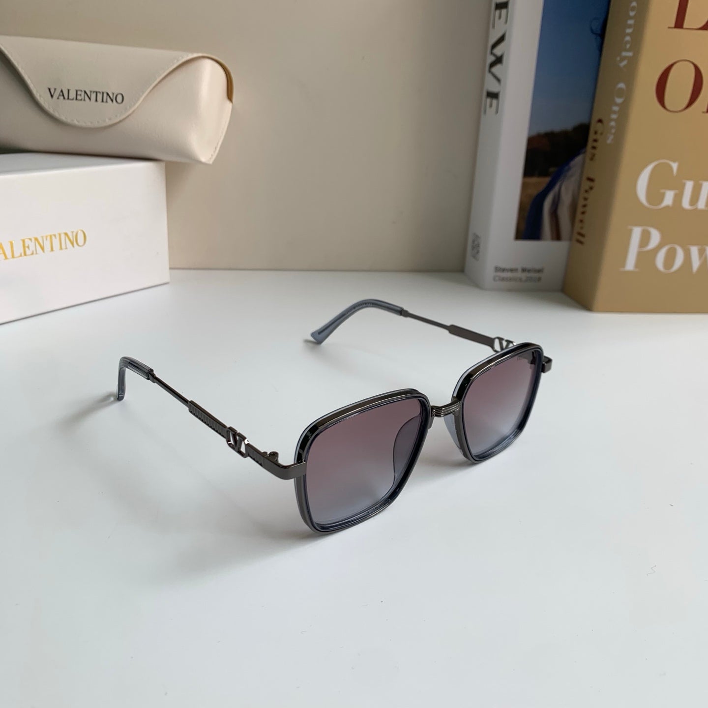 Valentino Metal Fashion Silver Lens Sunglasses for Men & Women - 416401