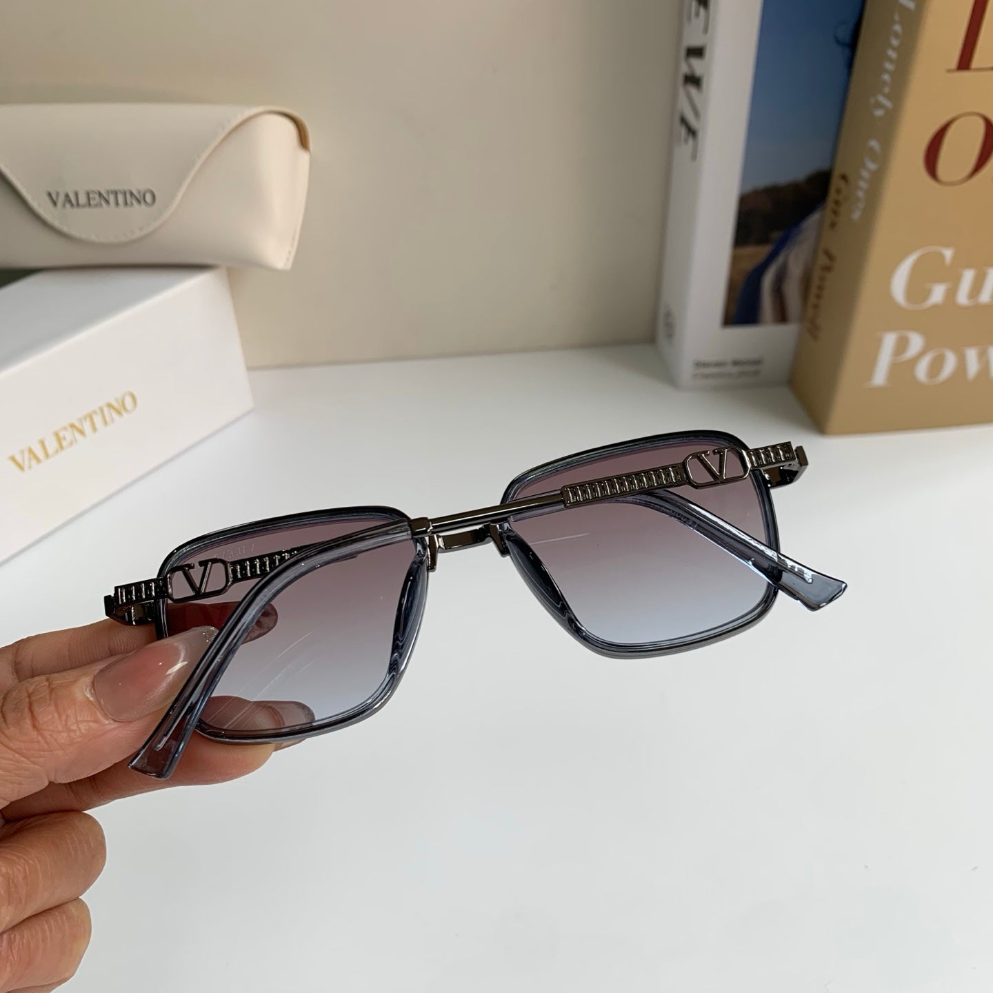 Valentino Metal Fashion Silver Lens Sunglasses for Men & Women - 158648 - detail image 6