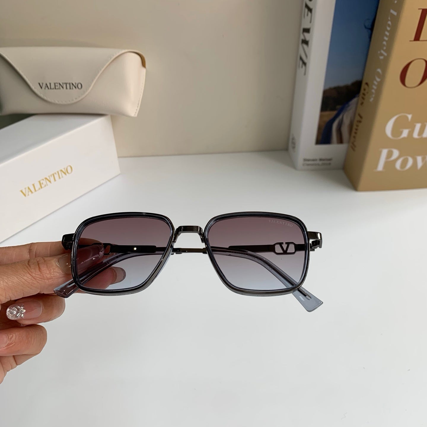 Valentino Metal Fashion Silver Lens Sunglasses for Men & Women - 416401 - detail image 5