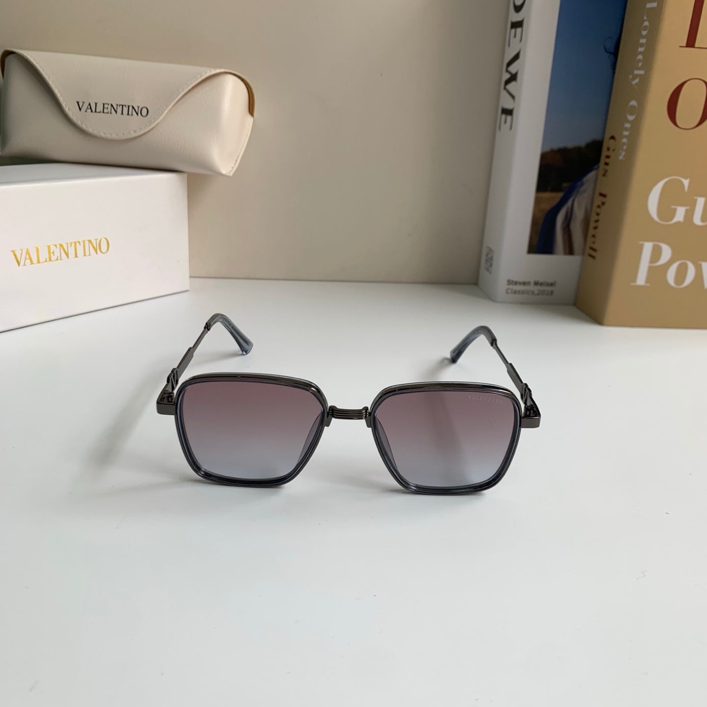 Valentino Metal Fashion Silver Lens Sunglasses for Men & Women - 416401 - detail image 3