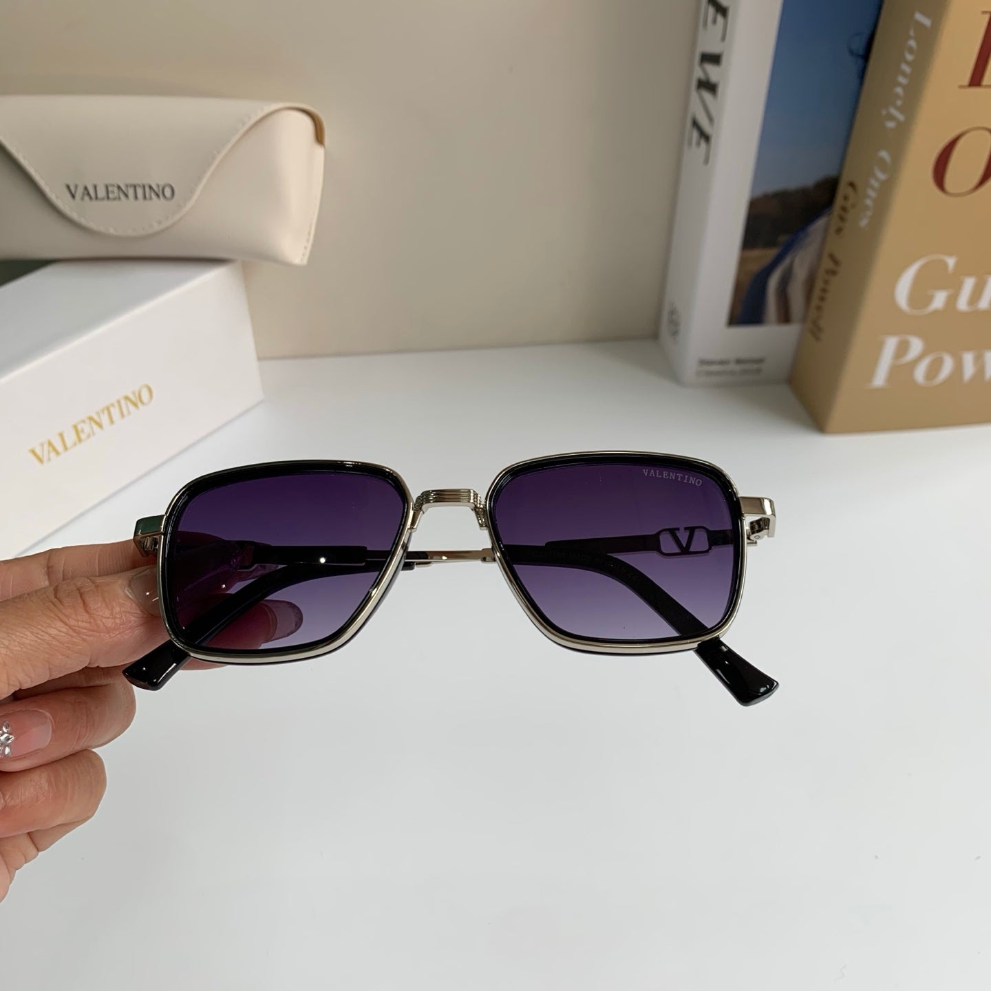 Valentino Metal Fashion Silver Lens Sunglasses for Men & Women - 416400 - detail image 4