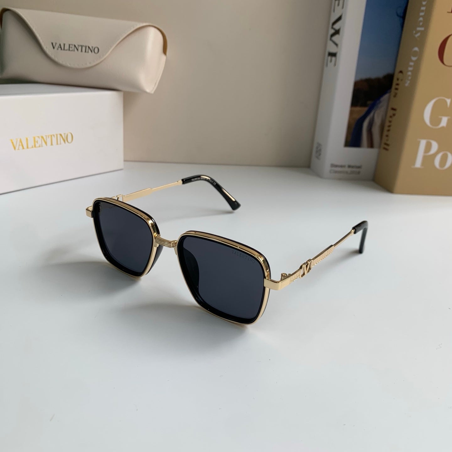 Valentino Metal Fashion Silver Lens Sunglasses for Men & Women - detail image 2