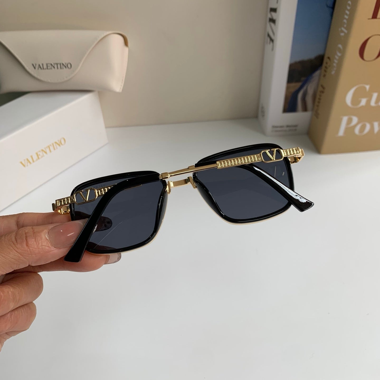 Valentino Metal Fashion Silver Lens Sunglasses for Men & Women - detail image 8