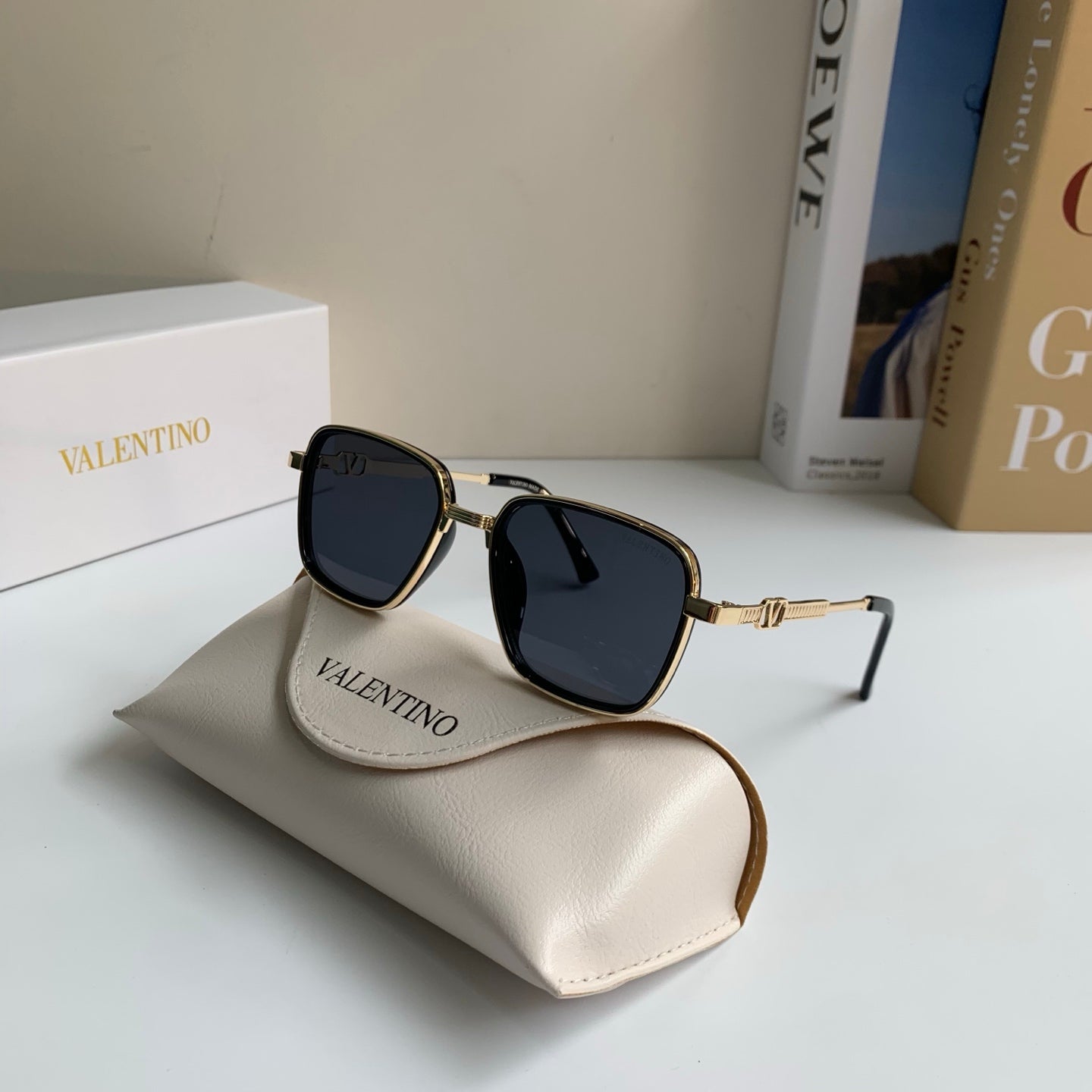 Valentino Metal Fashion Silver Lens Sunglasses for Men & Women - detail image 5