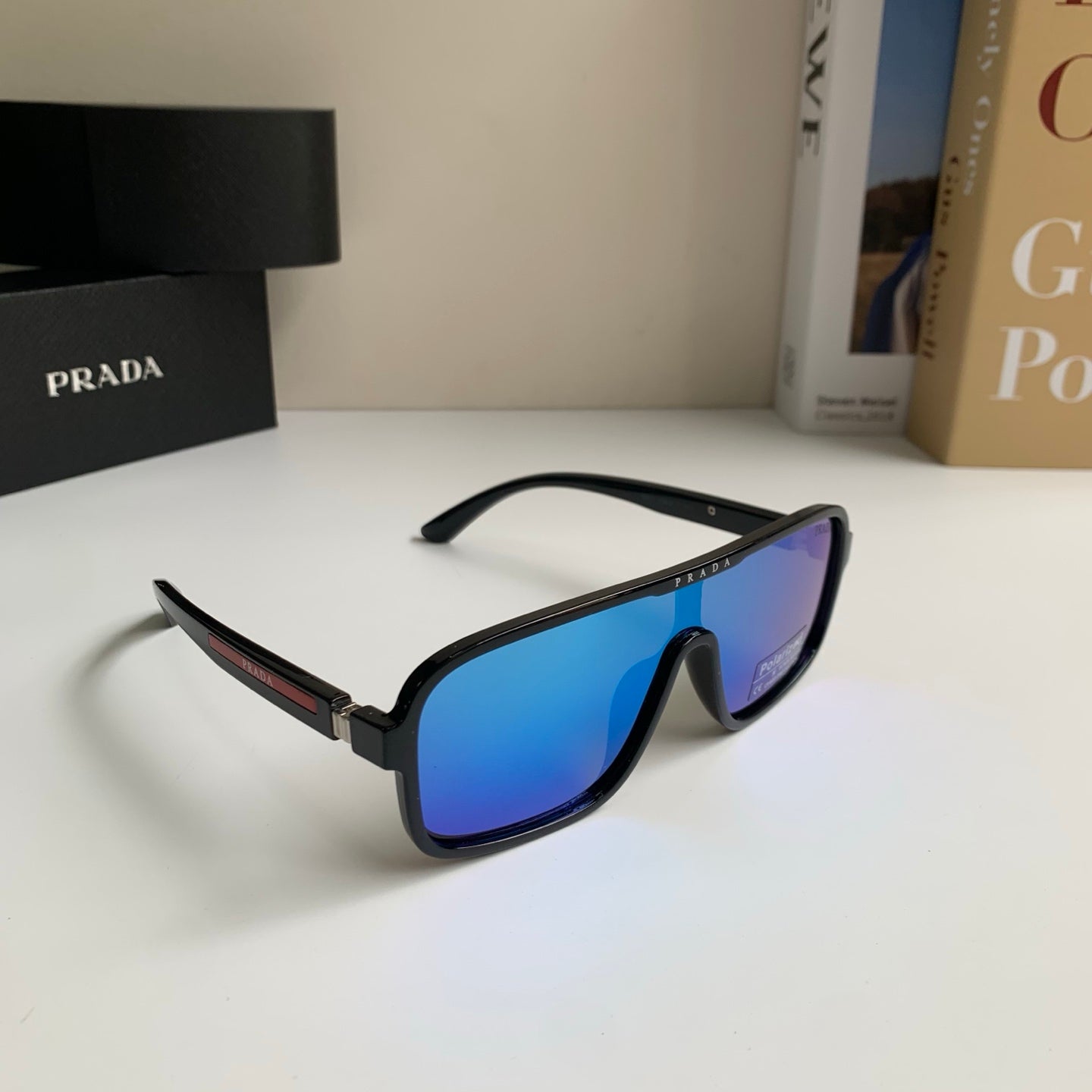 Prada Square Blue Lens Sunglasses for Men & Women - 372064