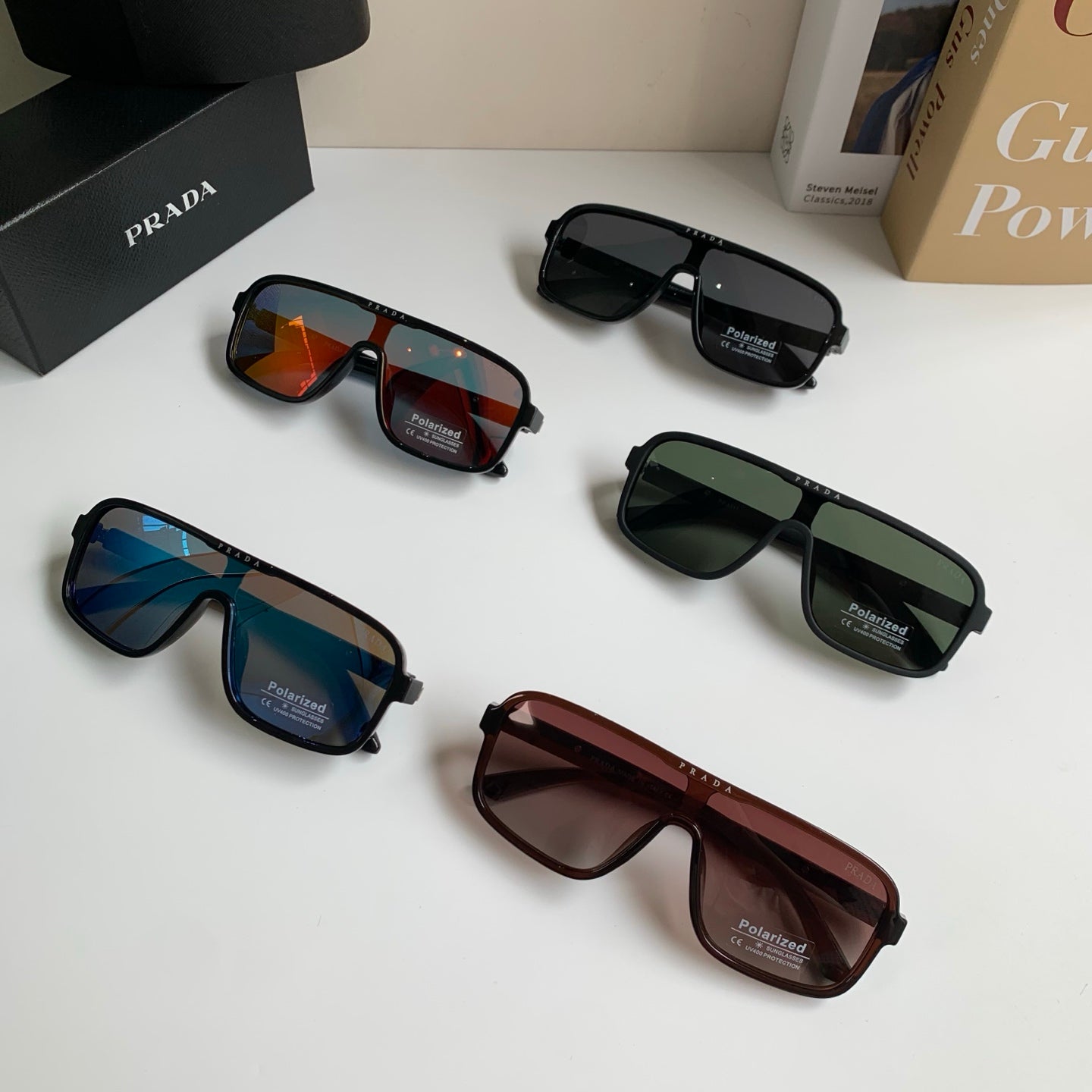 Prada Square Black Lens Sunglasses for Men & Women - 372068 - detail image 10