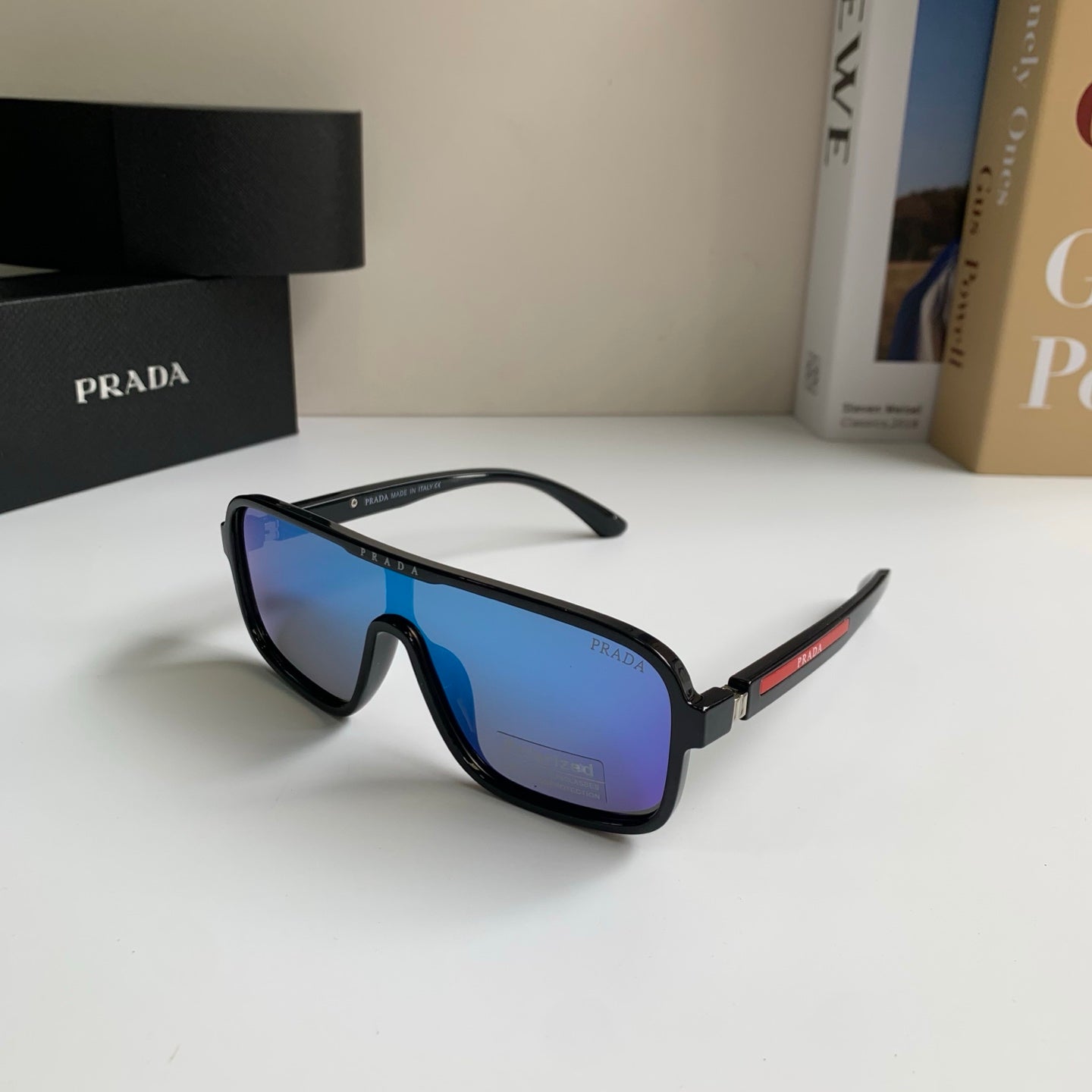 Prada Square Blue Lens Sunglasses for Men & Women - 372064 - detail image 2
