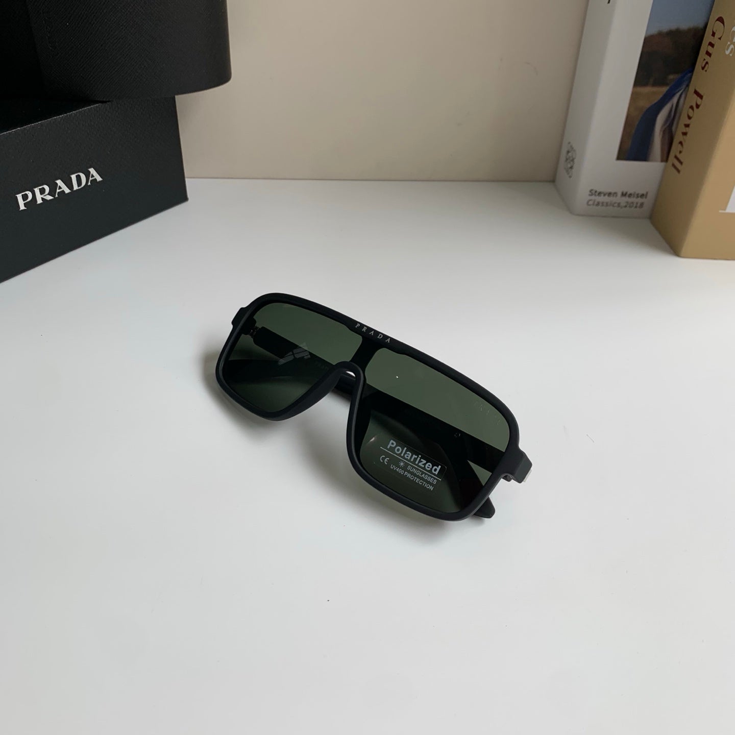 Prada Square Black Lens Sunglasses for Men & Women - 372065 - detail image 3