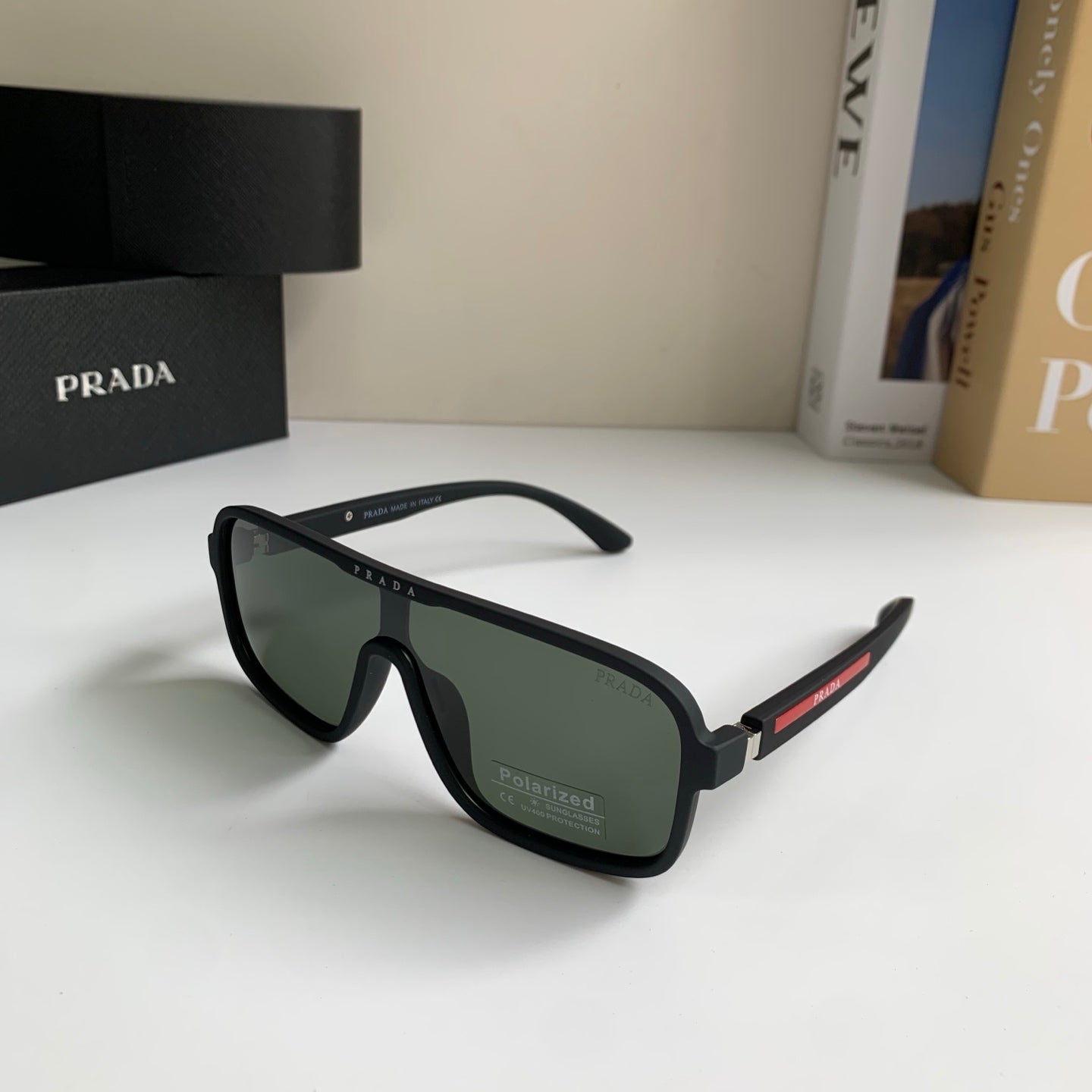 Prada Square Black Lens Sunglasses for Men & Women - 372065 - detail image 2