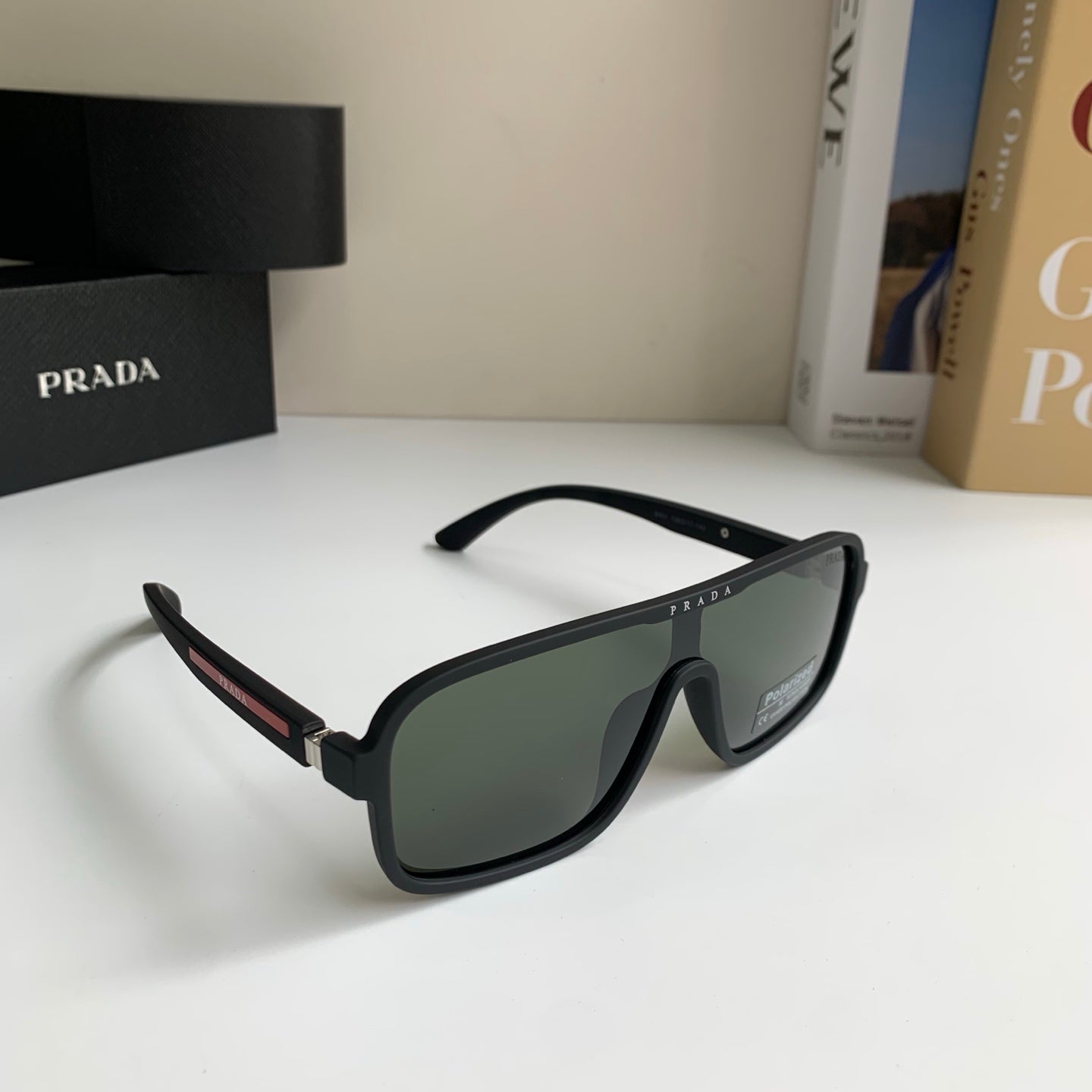 Prada Square Black Lens Sunglasses for Men & Women - 372065