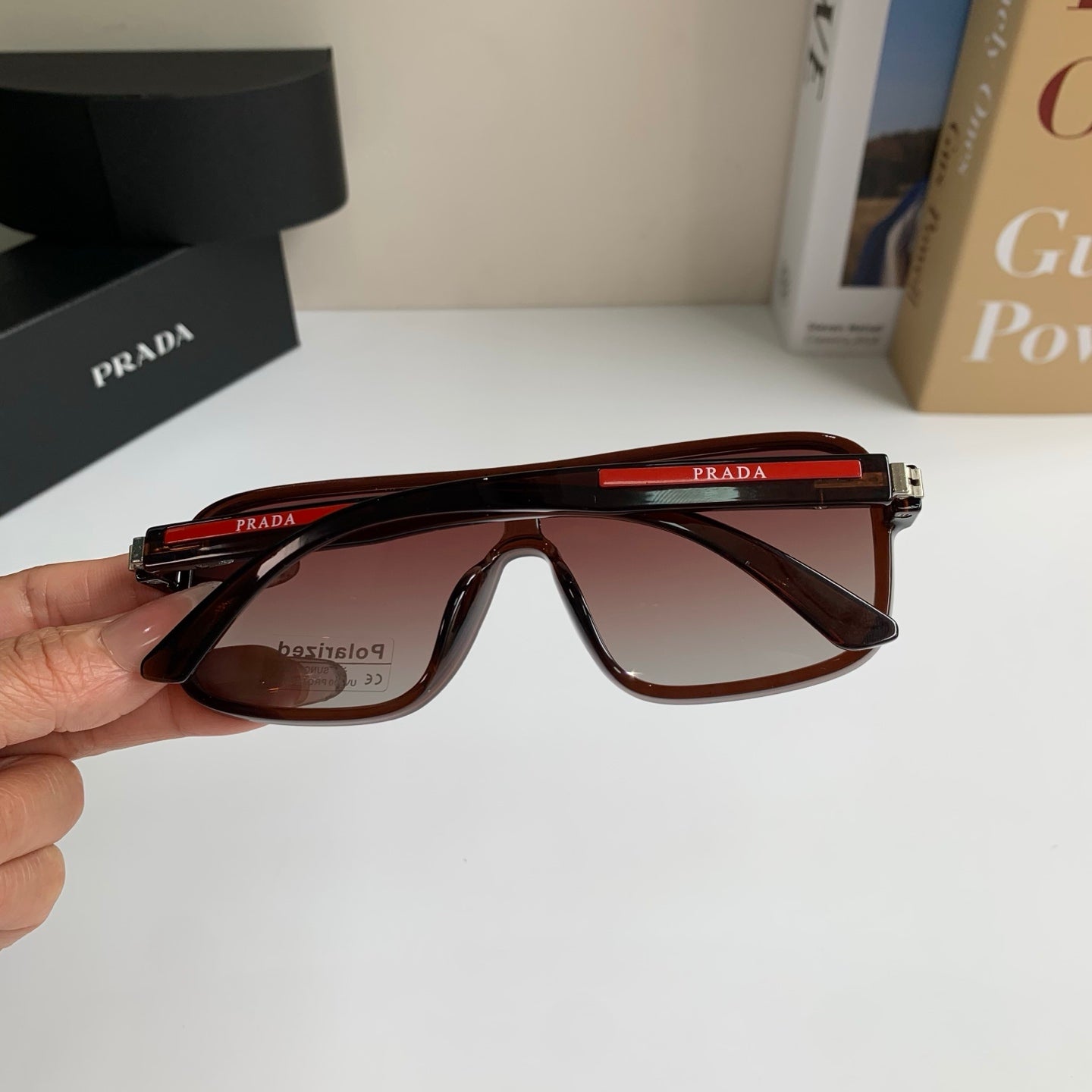 Prada Square Black Lens Sunglasses for Men & Women - 372066 - detail image 7