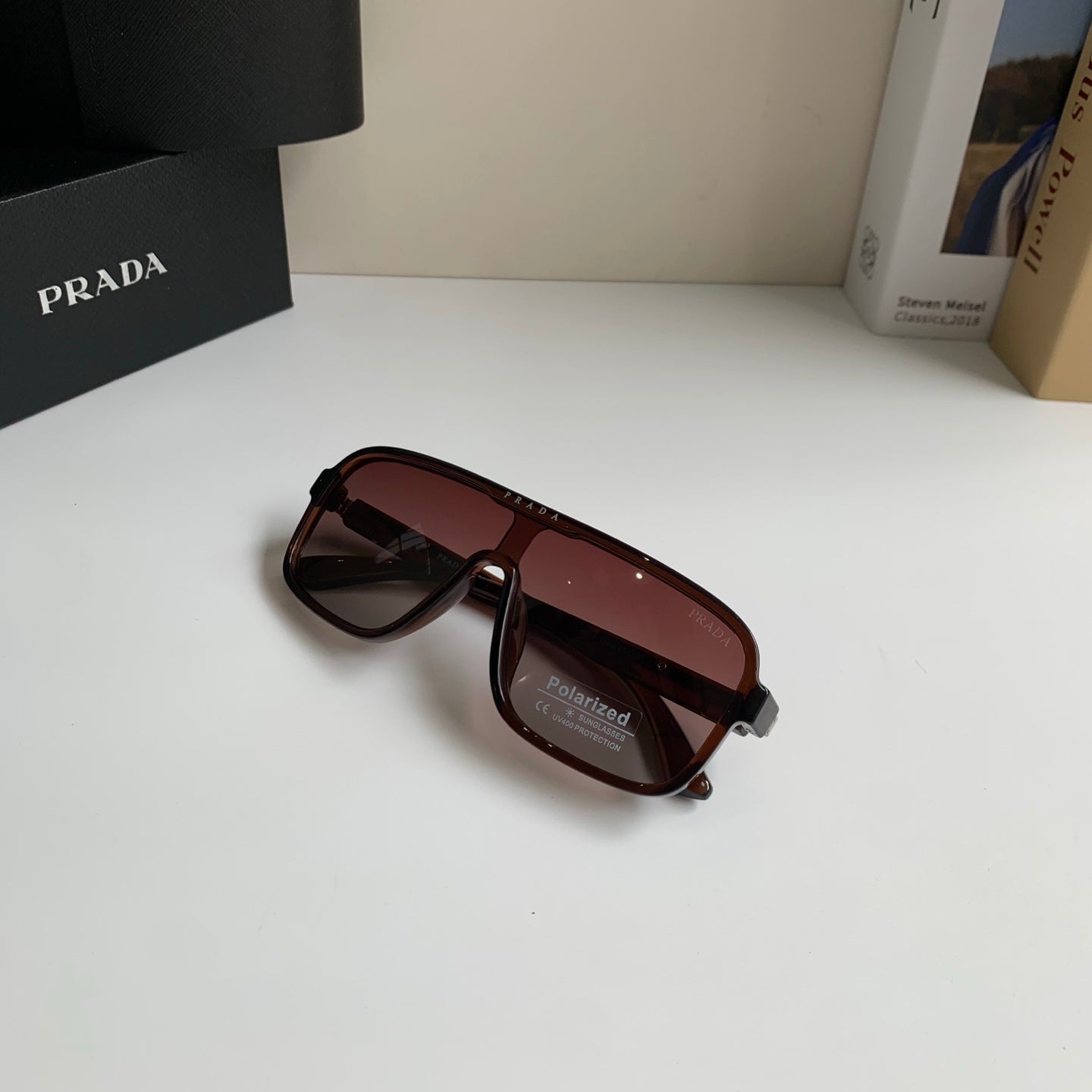 Prada Square Black Lens Sunglasses for Men & Women - 372066 - detail image 4