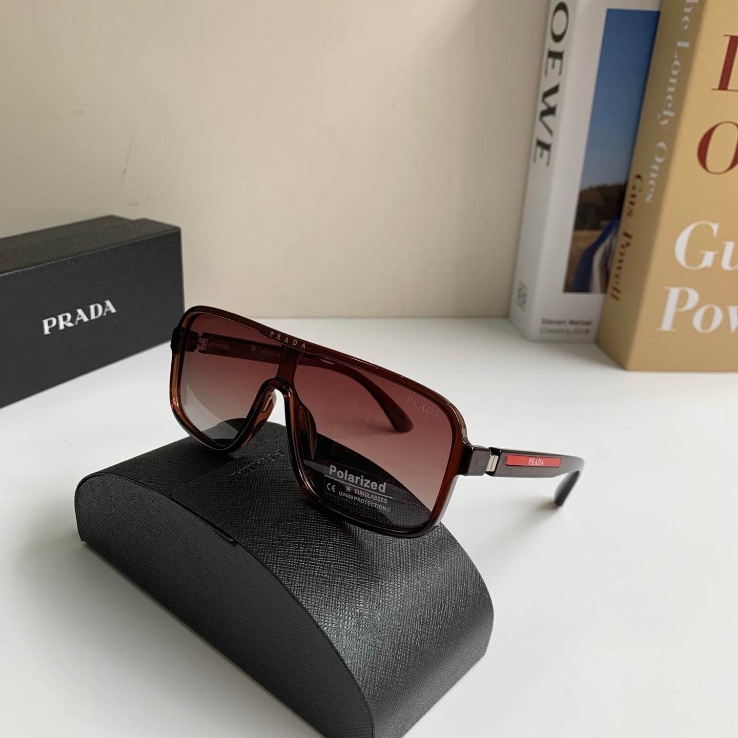 Prada Square Black Lens Sunglasses for Men & Women - 372066 - detail image 5