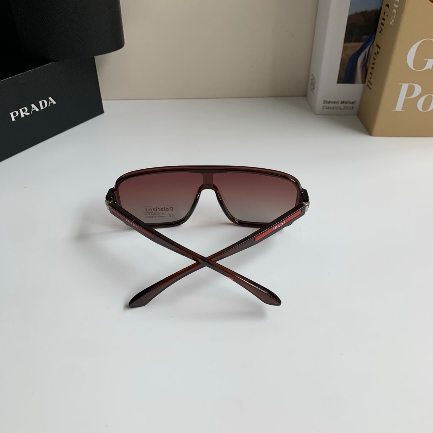 Prada Square Black Lens Sunglasses for Men & Women - 372066 - detail image 8
