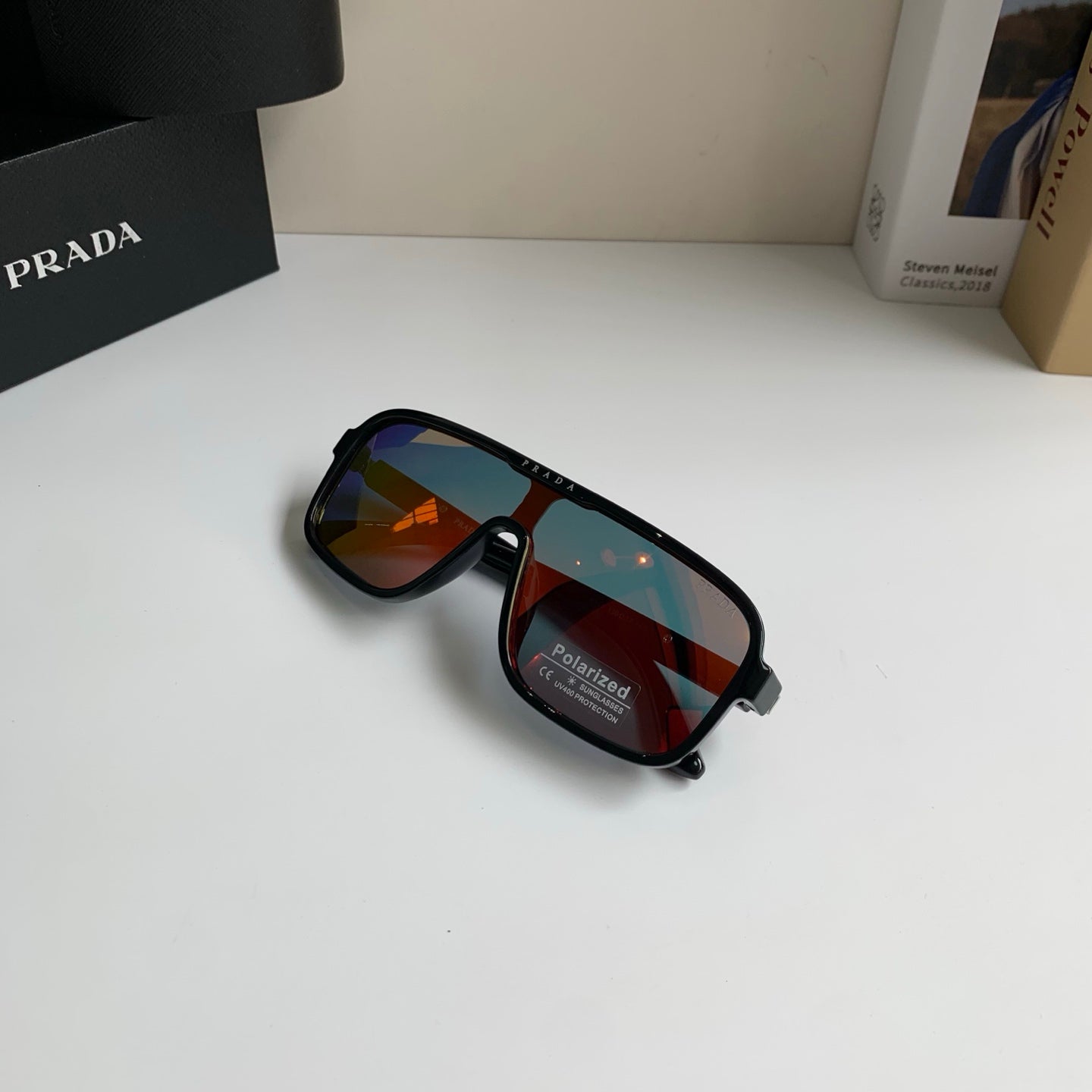 Prada Square Orange Lens Sunglasses for Men & Women - 372067 - detail image 4