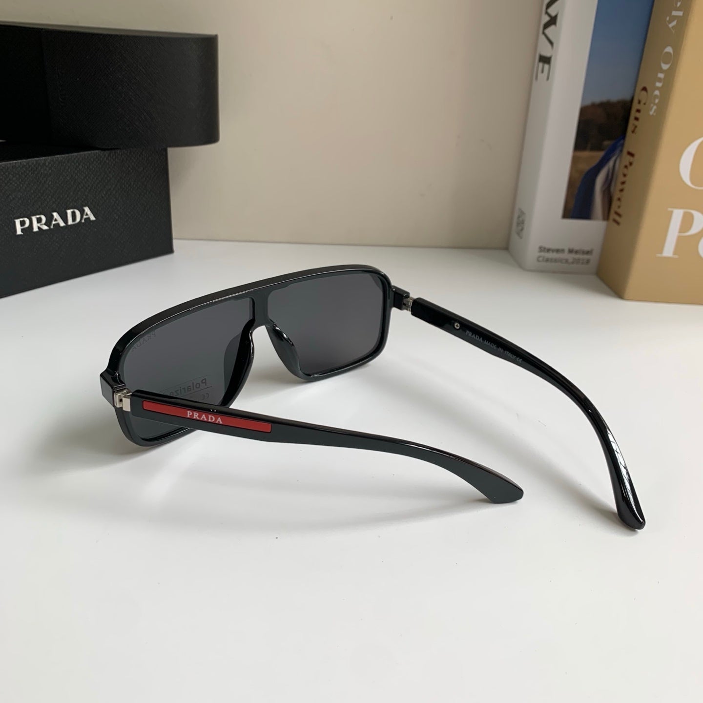 Prada Square Black Lens Sunglasses for Men & Women - 372068 - detail image 9