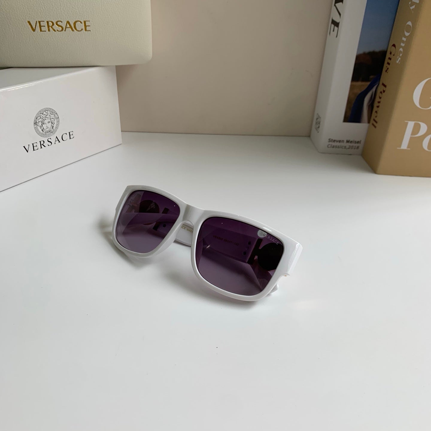 Versace Polarized Square Silver Lens Sunglasses for Men & Women - 372516 - detail image 4