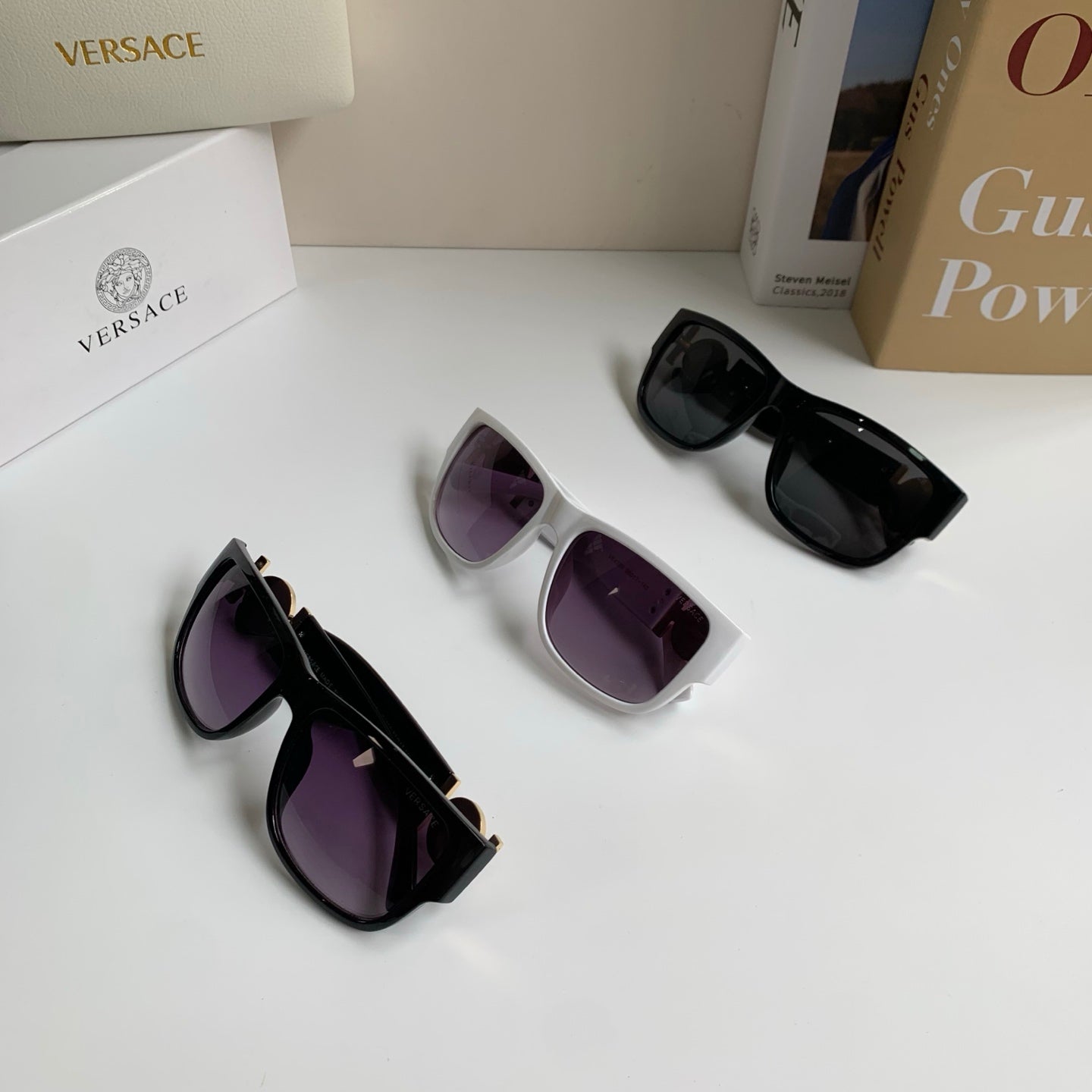 Versace Polarized Square Black Lens Sunglasses for Men & Women - 372517 - detail image 9