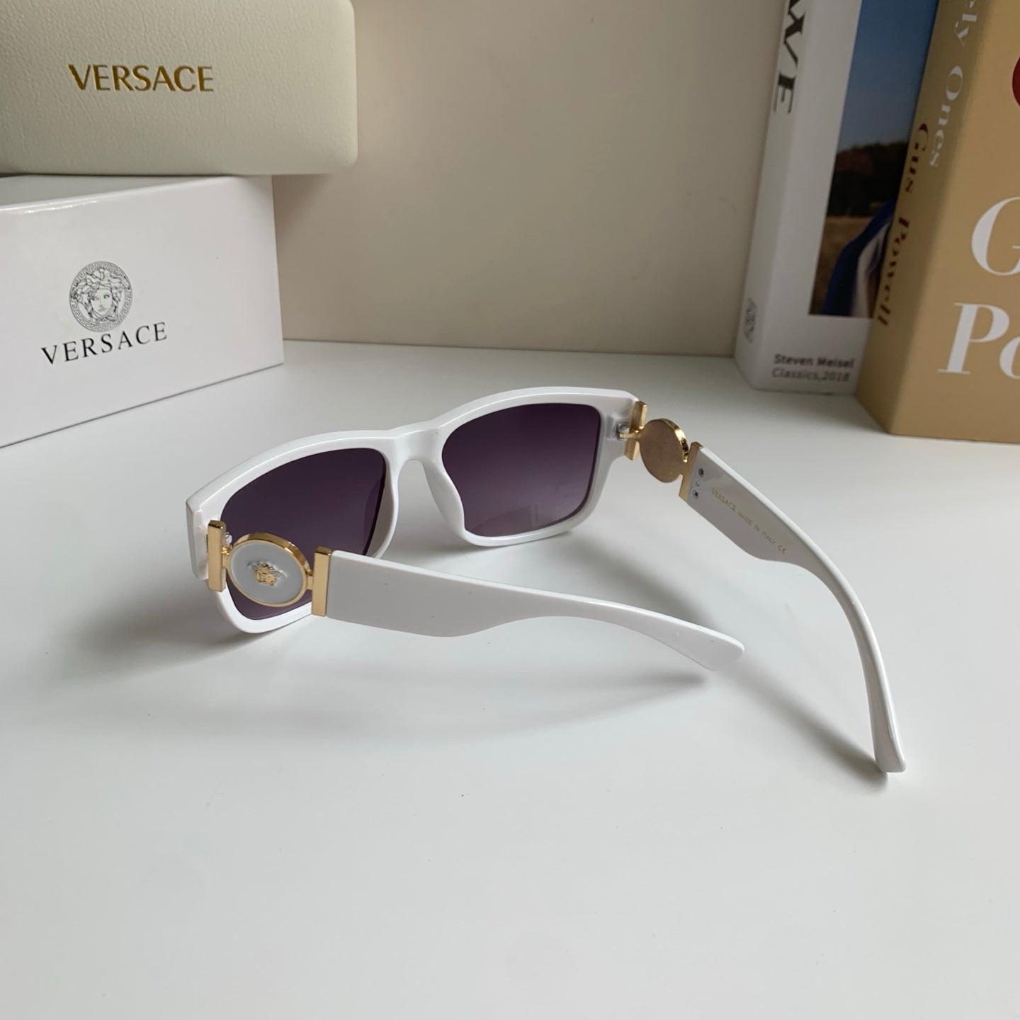 Versace Polarized Square Silver Lens Sunglasses for Men & Women - 372516 - detail image 8