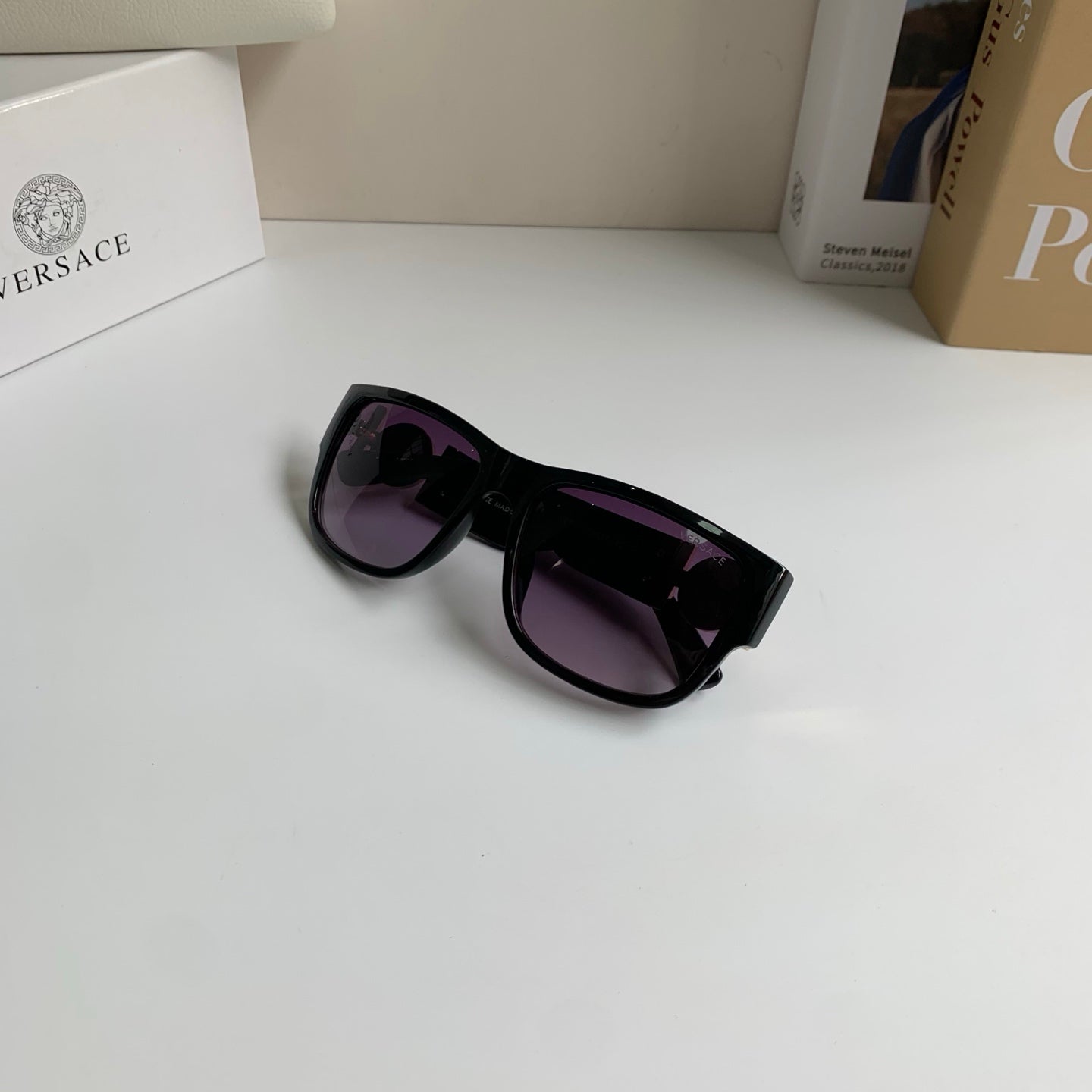 Versace Polarized Square Black Lens Sunglasses for Men & Women - 372517 - detail image 4