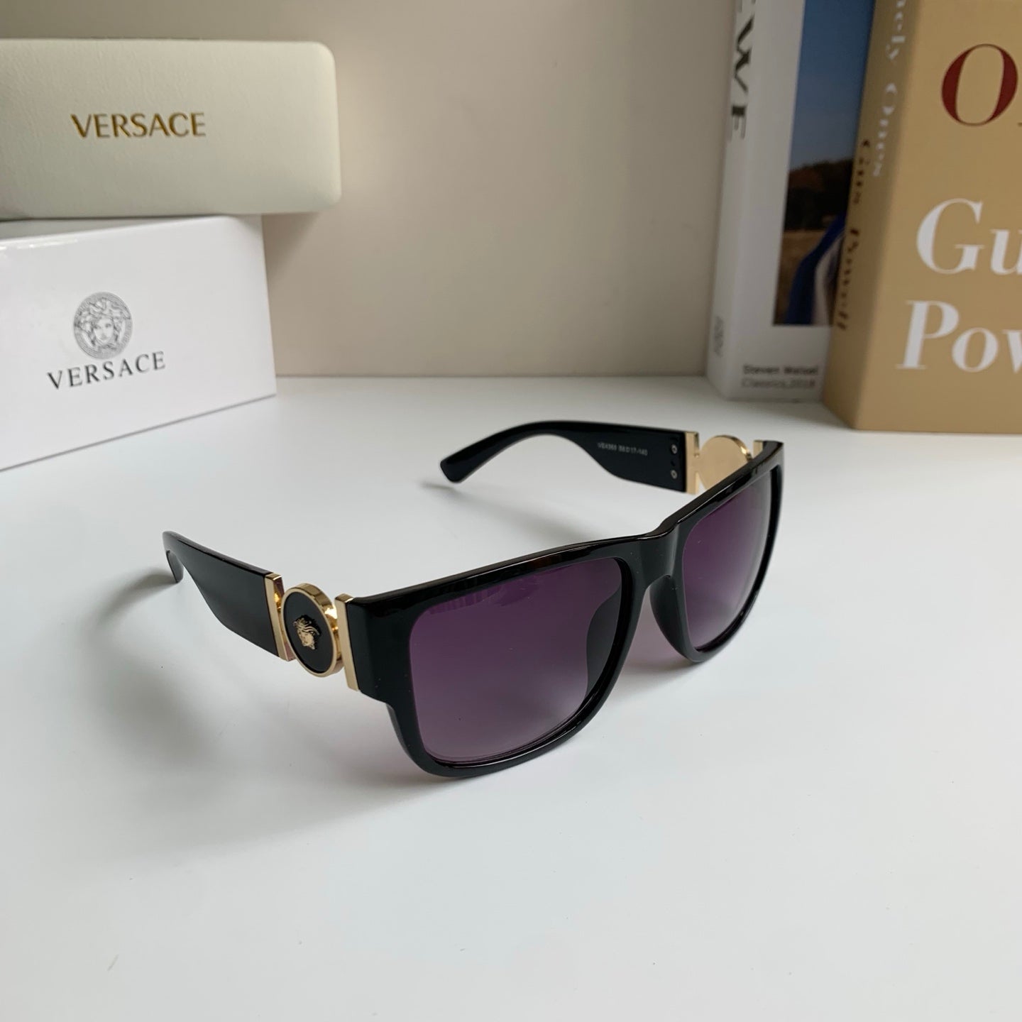 Versace Polarized Square Black Lens Sunglasses for Men & Women - 372517