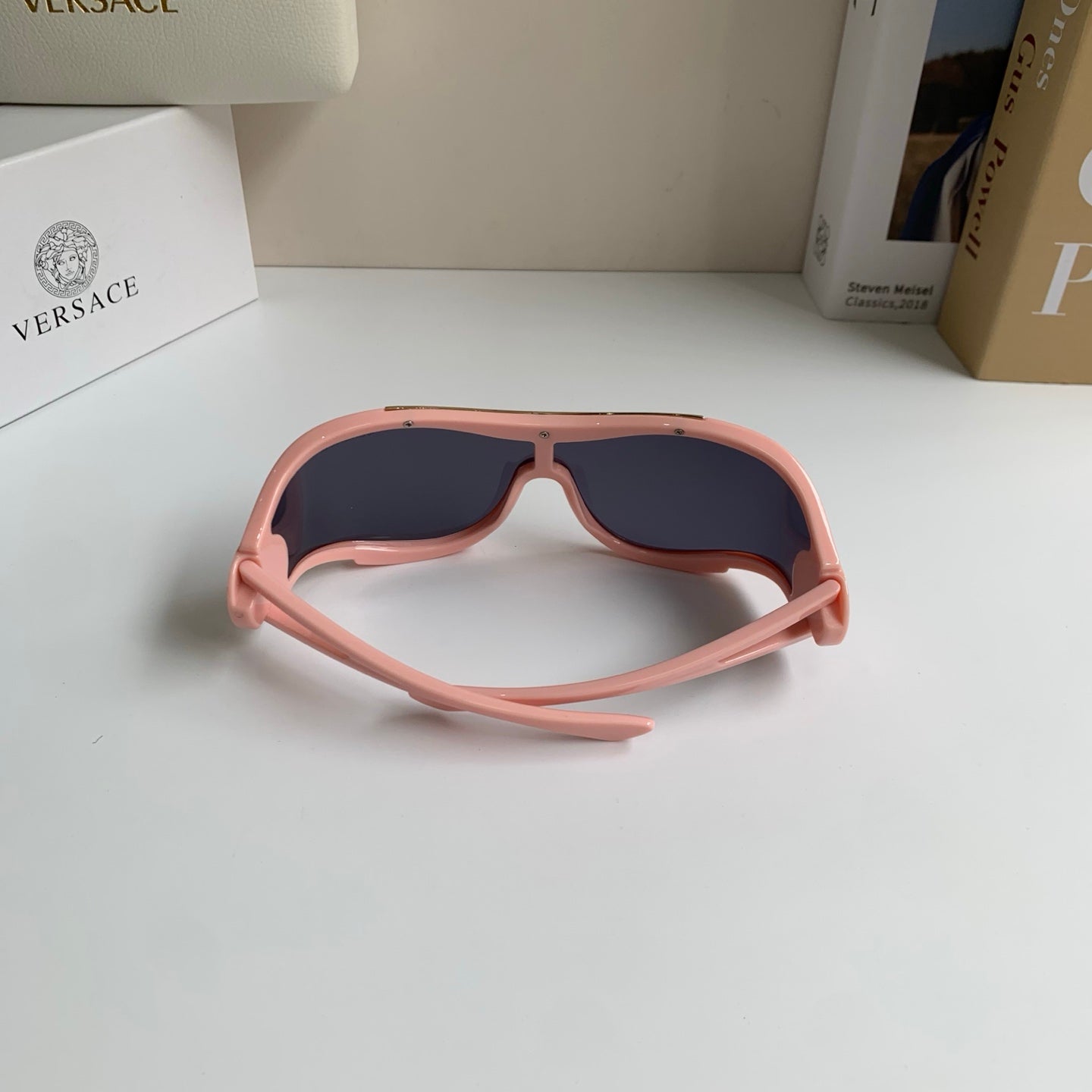 Versace Oversized Red Lens Sunglasses for Men & Women - detail image 7