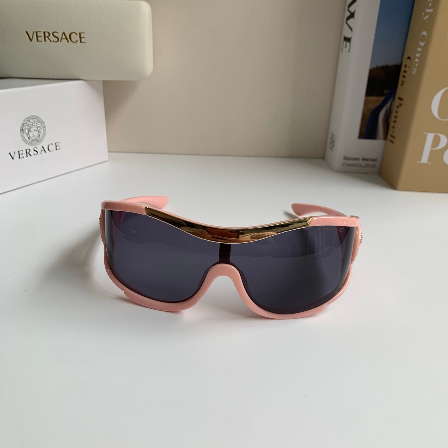 Versace Oversized Red Lens Sunglasses for Men & Women - detail image 3