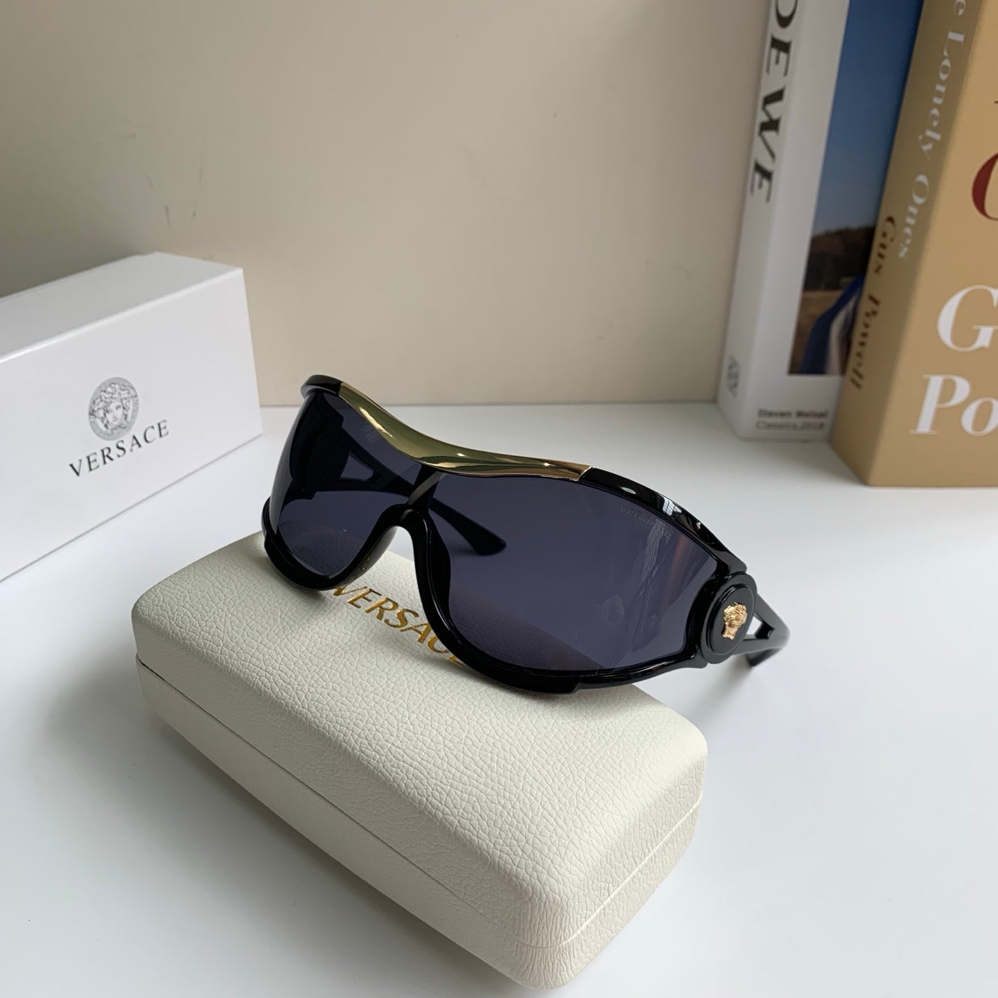Versace Oversized Black Lens Sunglasses for Men & Women - 466232 - detail image 4