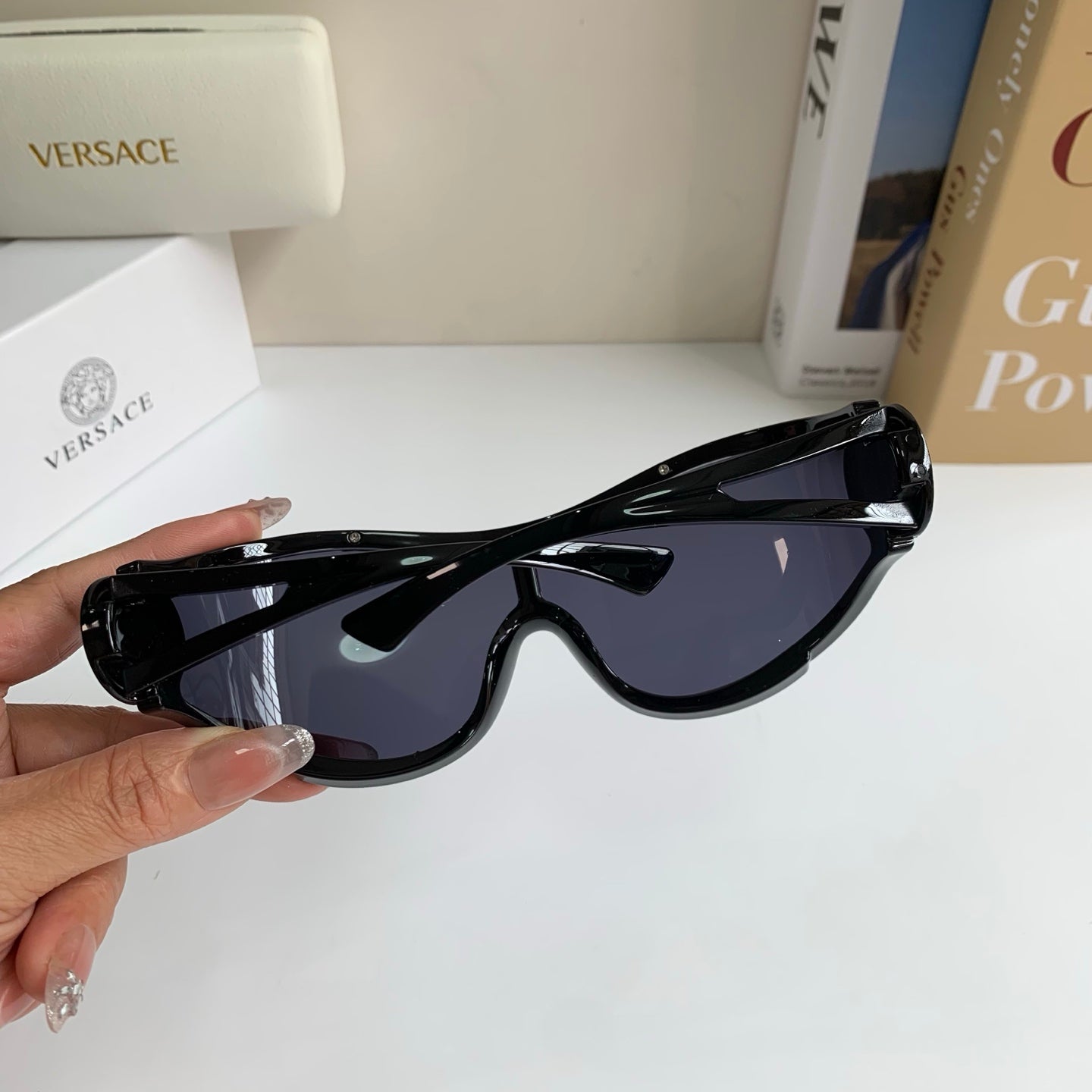Versace Oversized Black Lens Sunglasses for Men & Women - 466232 - detail image 7