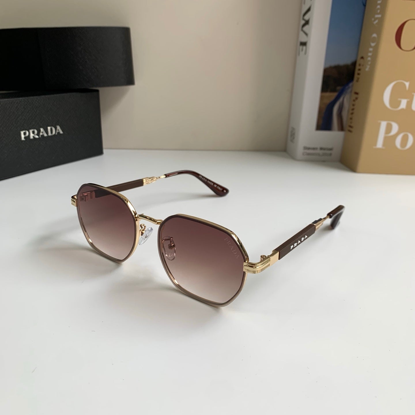 Prada Metal Fashion Red Lens Sunglasses for Men & Women - 382586 - detail image 2