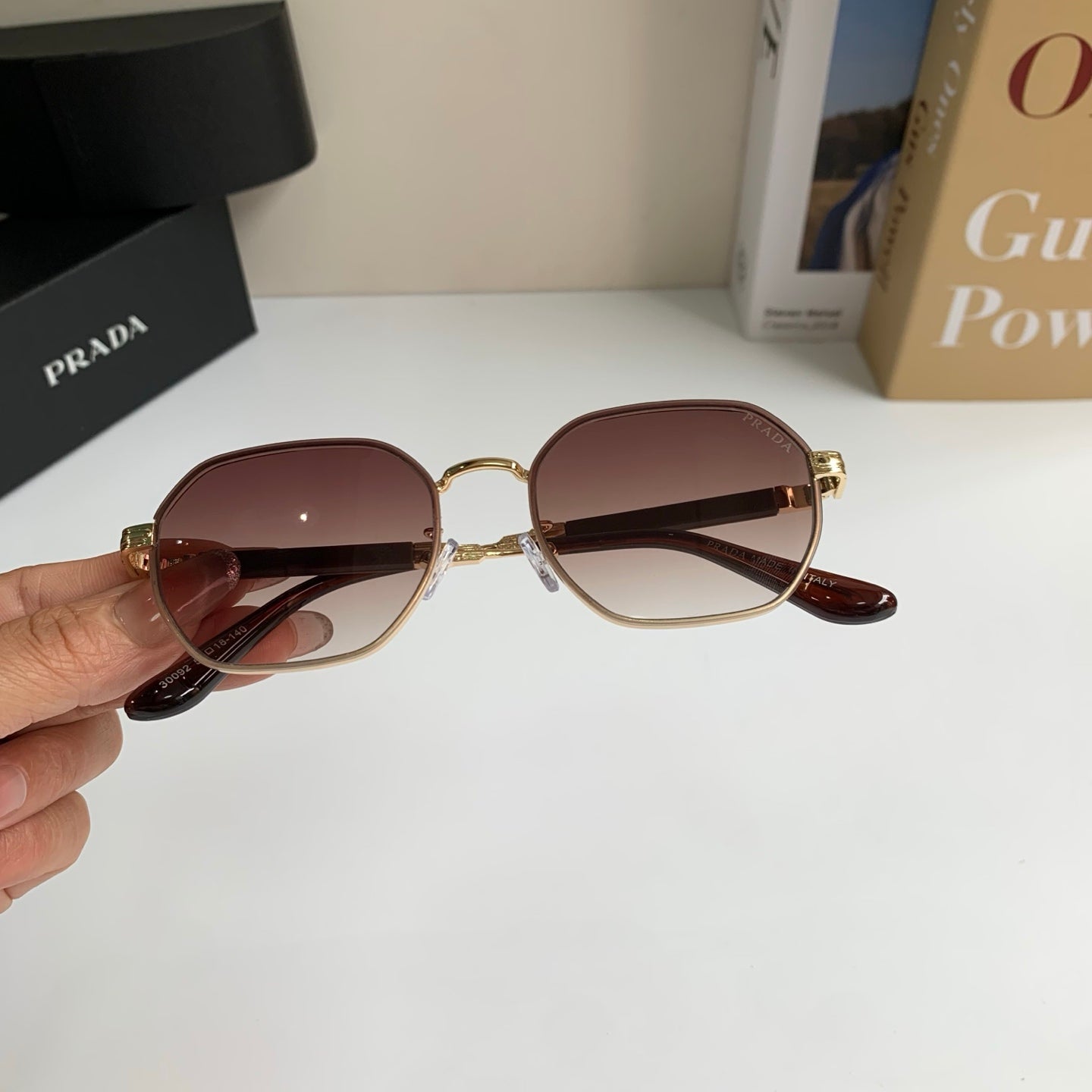 Prada Metal Fashion Red Lens Sunglasses for Men & Women - 382586 - detail image 4