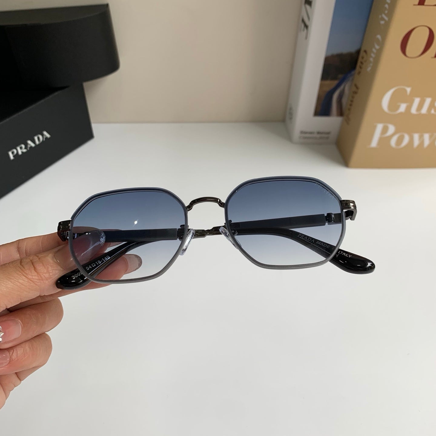 Prada Metal Fashion Silver Lens Sunglasses for Men & Women - 382587 - detail image 3