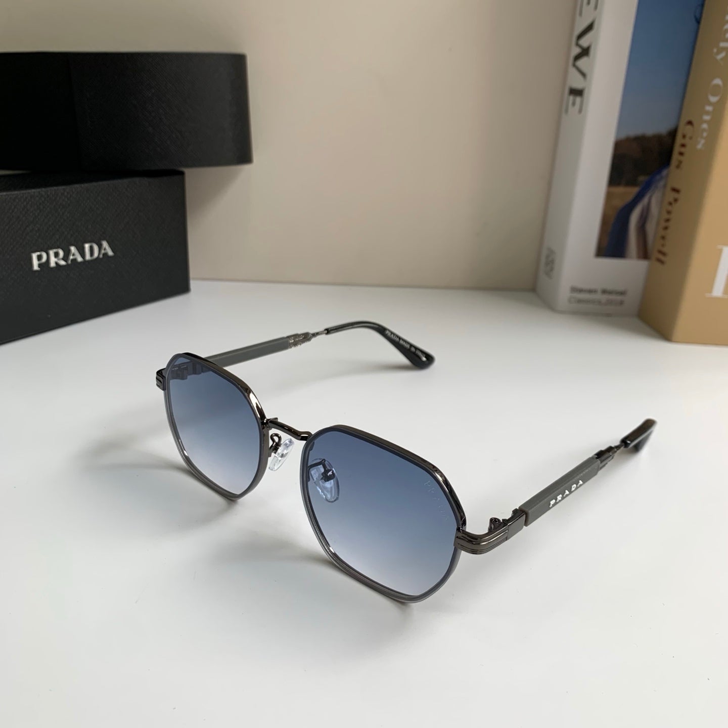 Prada Metal Fashion Silver Lens Sunglasses for Men & Women - 382587 - detail image 2