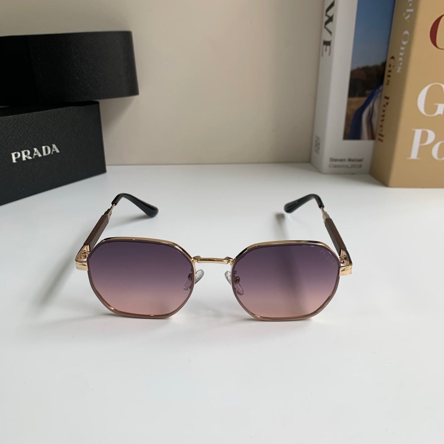 Prada Metal Fashion Silver Lens Sunglasses for Men & Women - 382588 - detail image 5