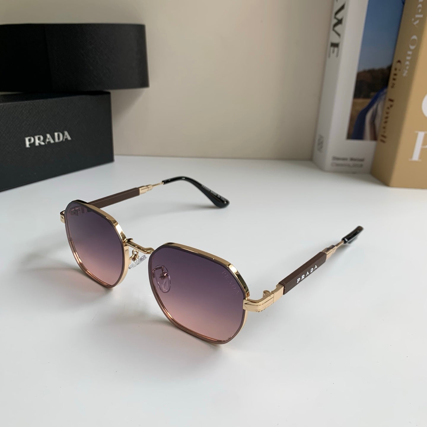 Prada Metal Fashion Silver Lens Sunglasses for Men & Women - 382588 - detail image 2