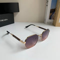 Prada Metal Fashion Silver Lens Sunglasses for Men & Women - 382588