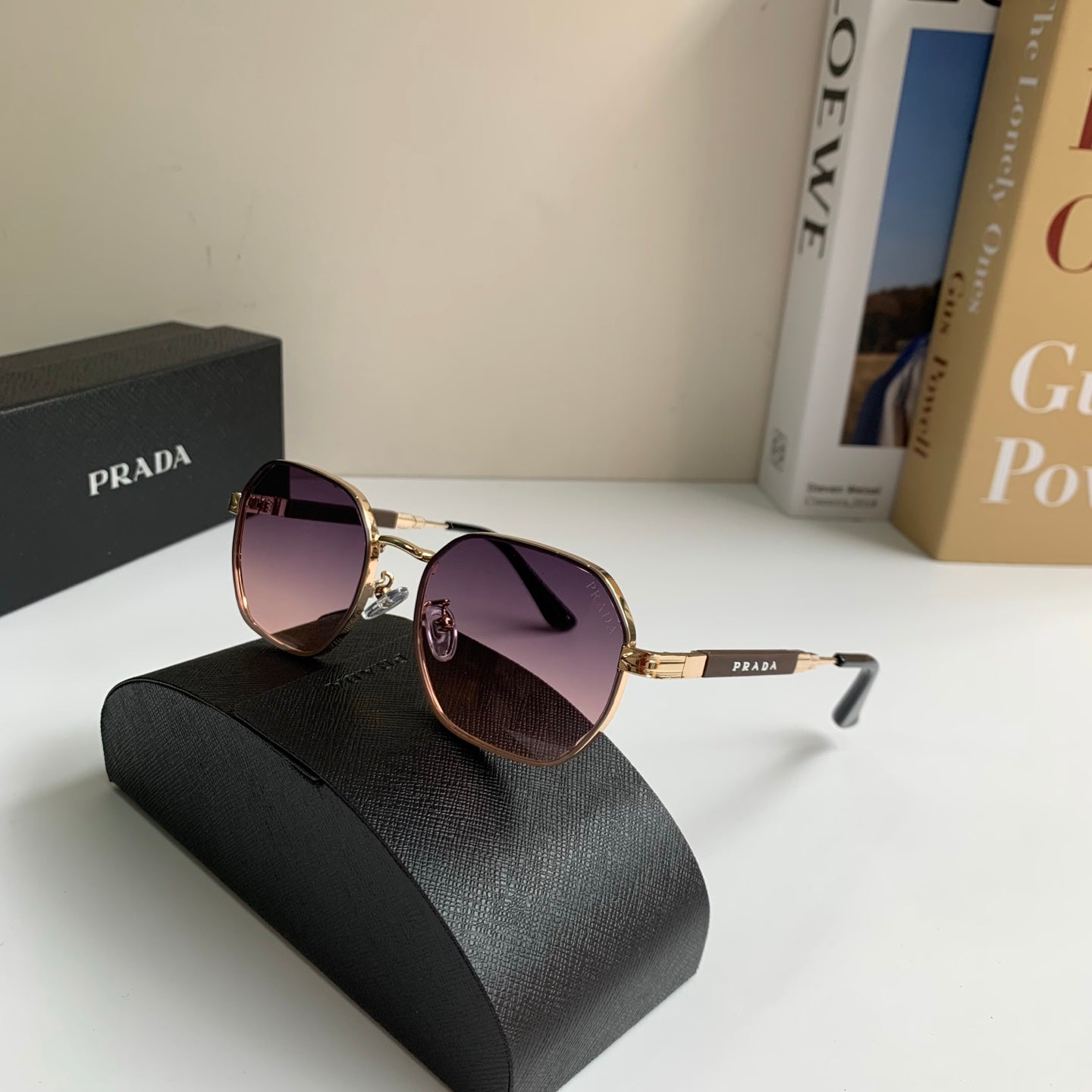 Prada Metal Fashion Silver Lens Sunglasses for Men & Women - 382588 - detail image 4