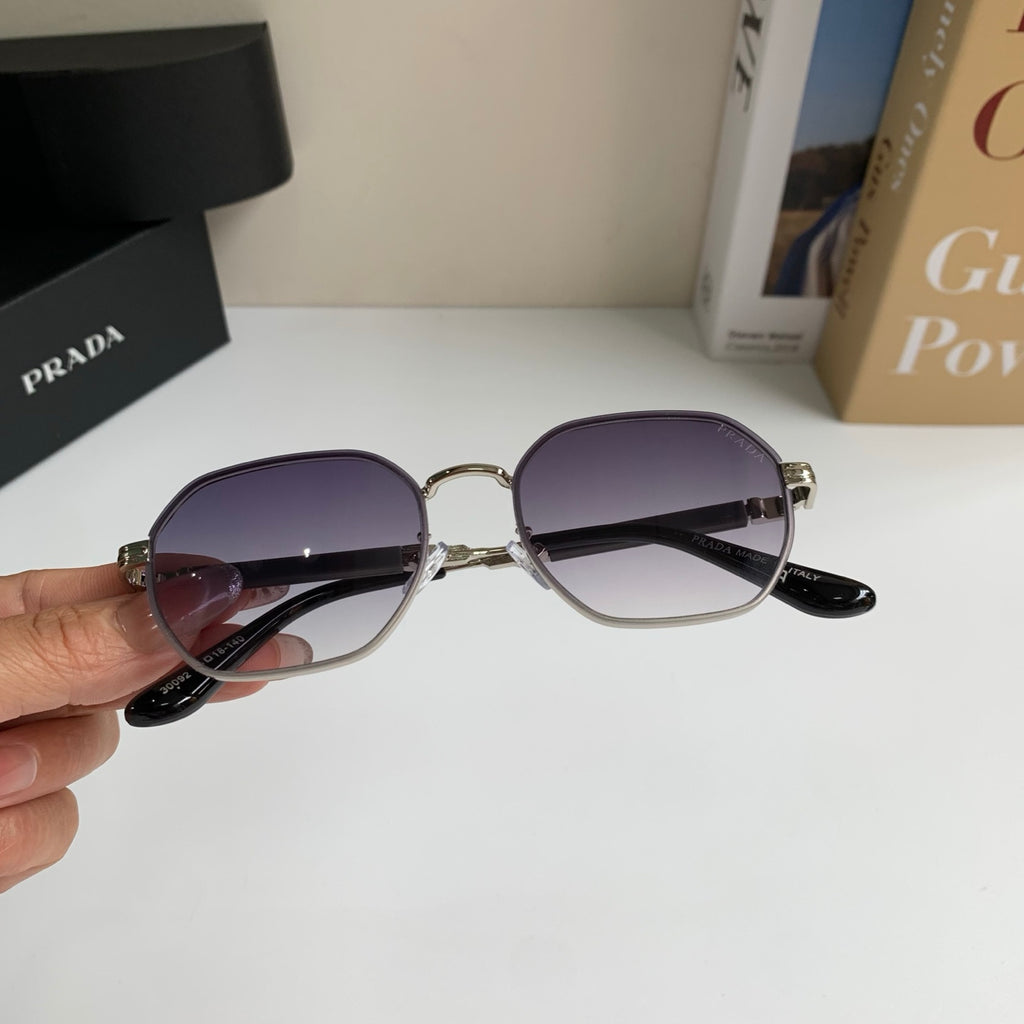 Prada Metal Fashion Silver Lens Sunglasses for Men & Women - 382589 - detail image 5