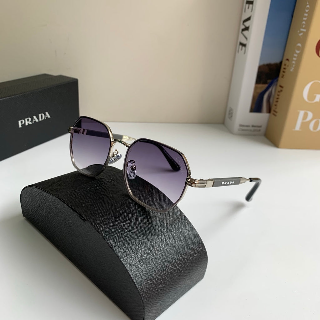 Prada Metal Fashion Silver Lens Sunglasses for Men & Women - 382589 - detail image 4