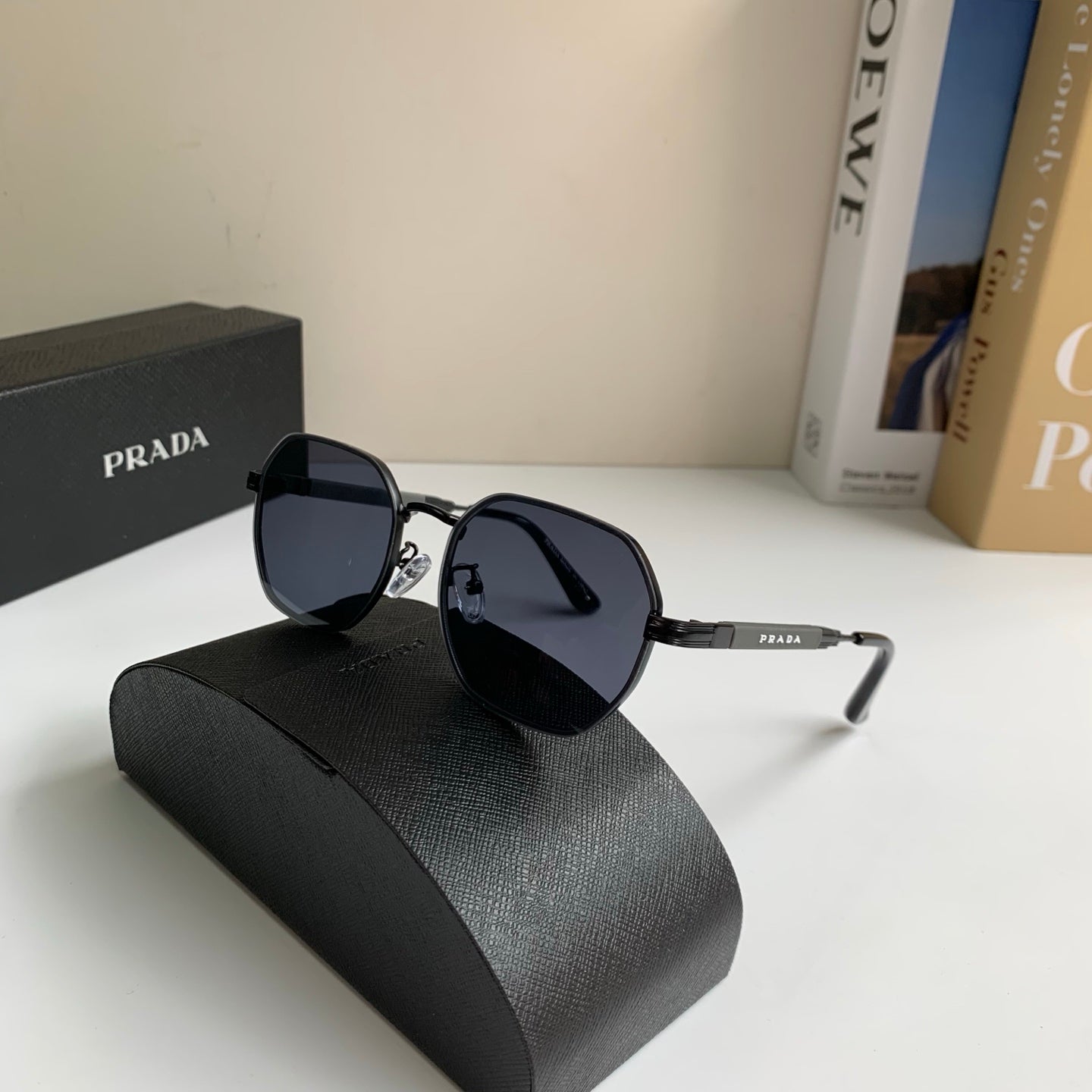 Prada Metal Fashion Silver Lens Sunglasses for Men & Women - 382590 - detail image 4