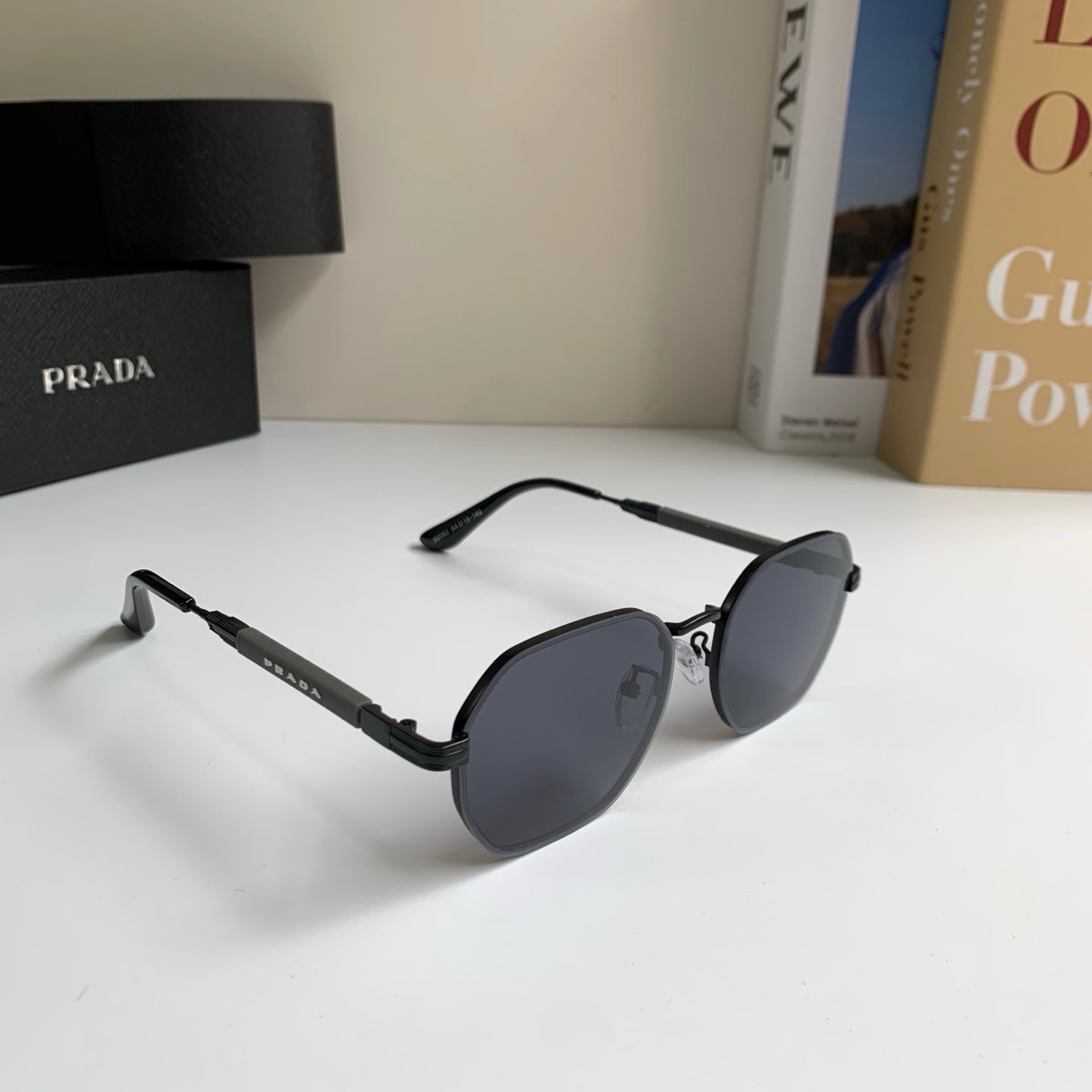 Prada Metal Fashion Silver Lens Sunglasses for Men & Women - 382590
