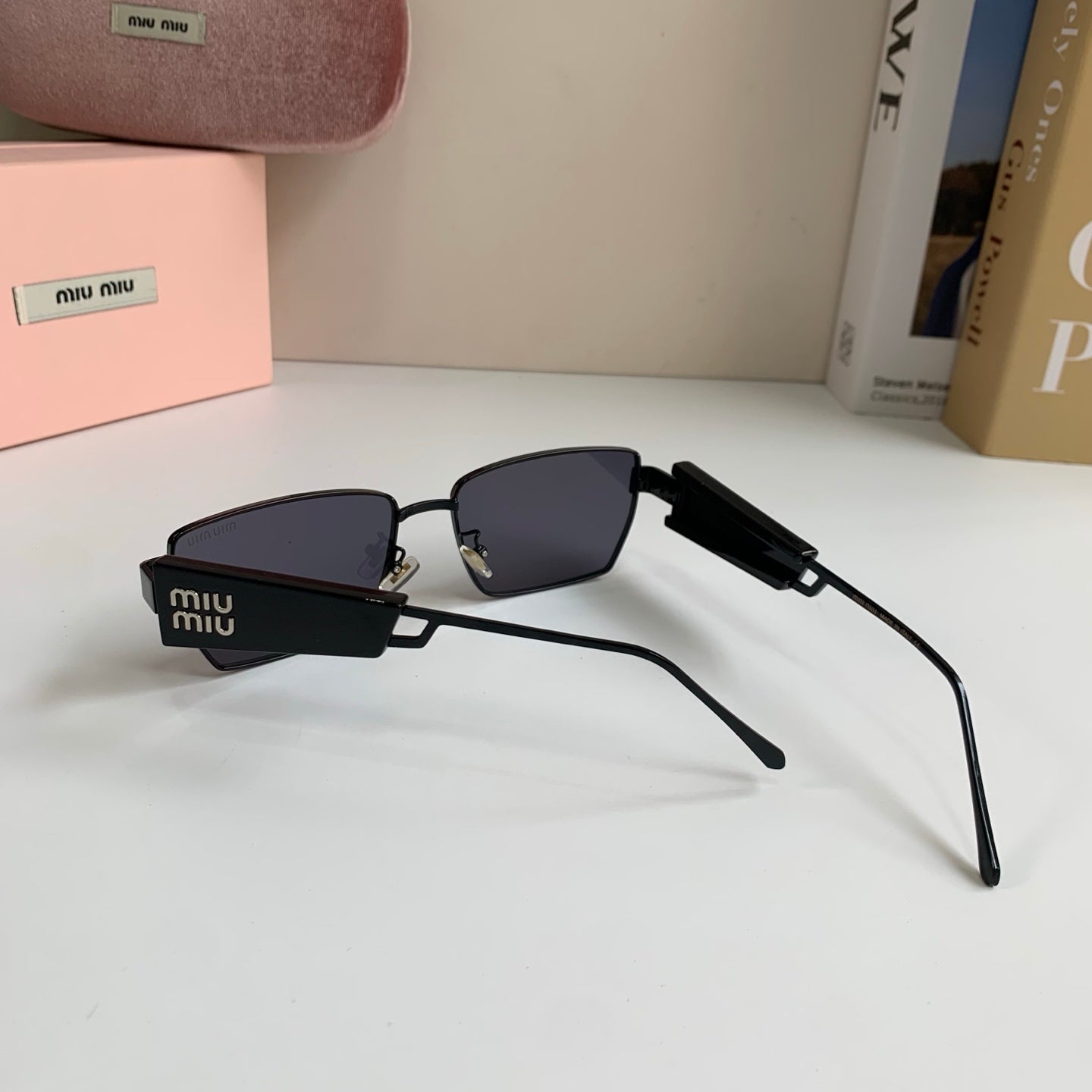 Miu Miu Metal Square Silver Lens Sunglasses for Men & Women - 383000 - detail image 7